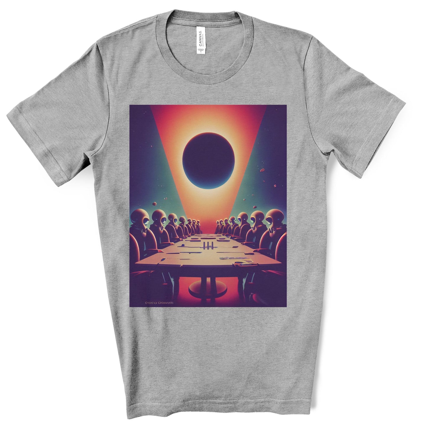 Alien’s World domination meeting. Original Art. Unisex Jersey Short Sleeve Tee.