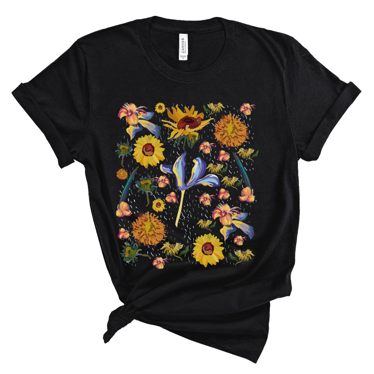 Wildflowers Original Art Inspired by Vincent van Gogh Paintings. Unisex Jersey Short Sleeve Tee.