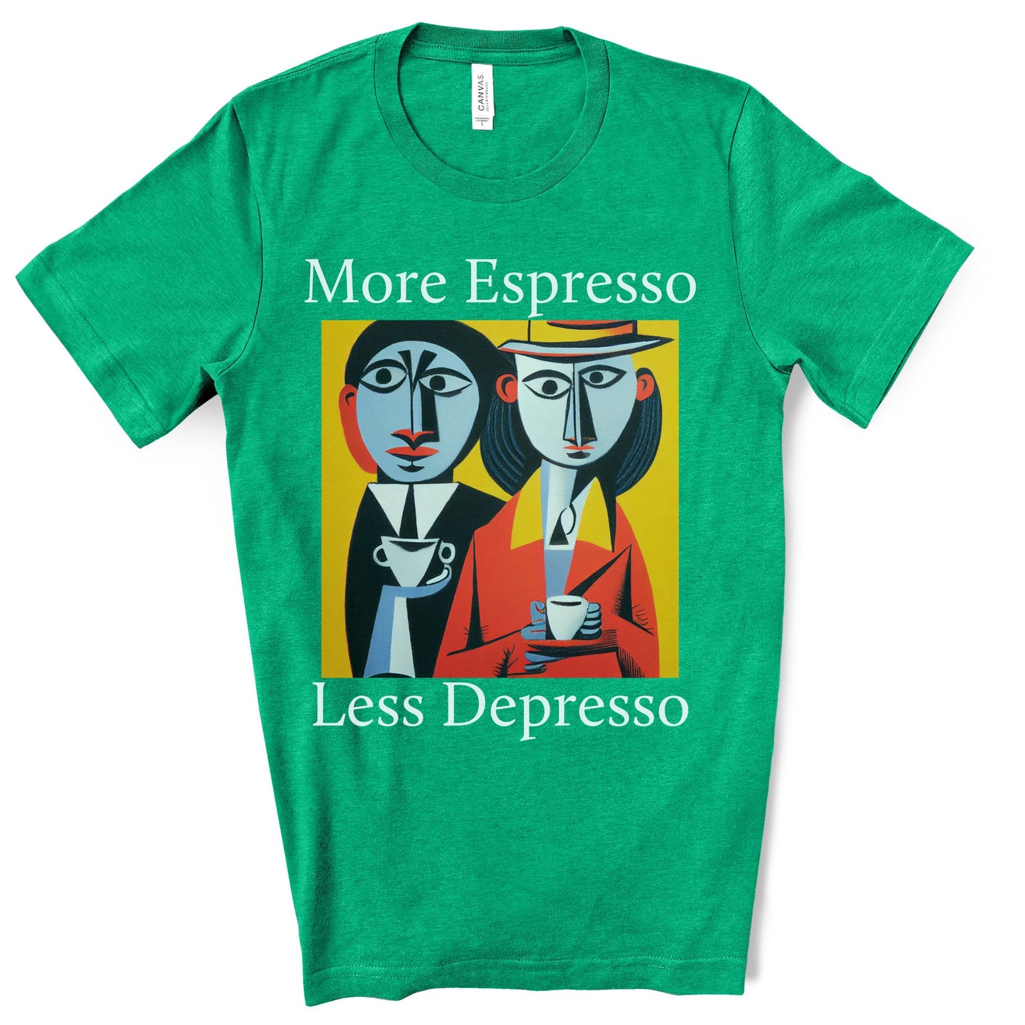 A Cup Of Coffee Can Solve Anything. Original Art. Unisex Jersey Short Sleeve Tee.