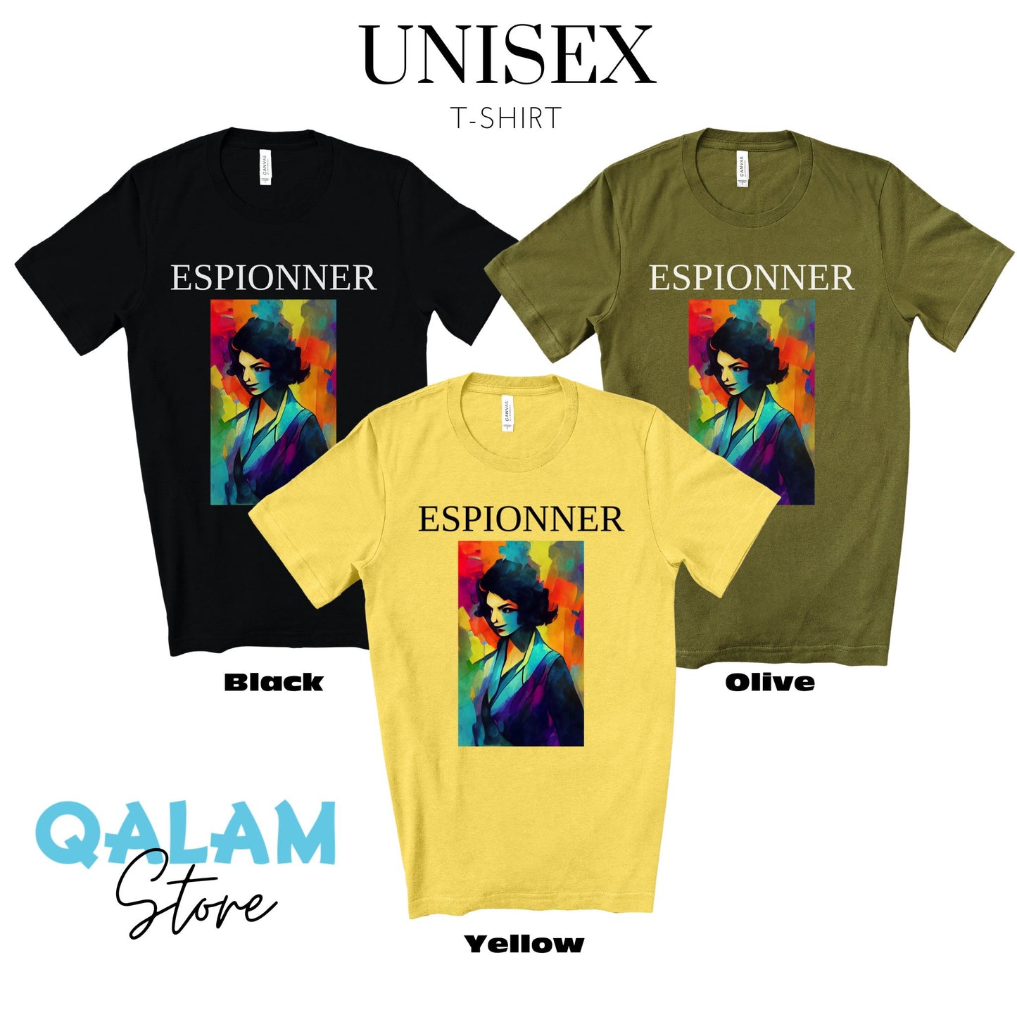 The Spy - Original Art Remembering The Most Famous Woman Spy in WW2. Unisex Jersey Short Sleeve Tee.