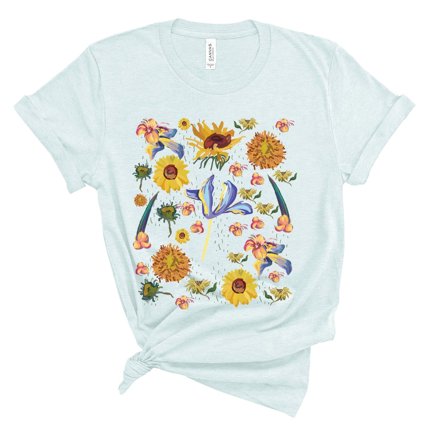 Wildflowers Original Art Inspired by Vincent van Gogh Paintings. Unisex Jersey Short Sleeve Tee.