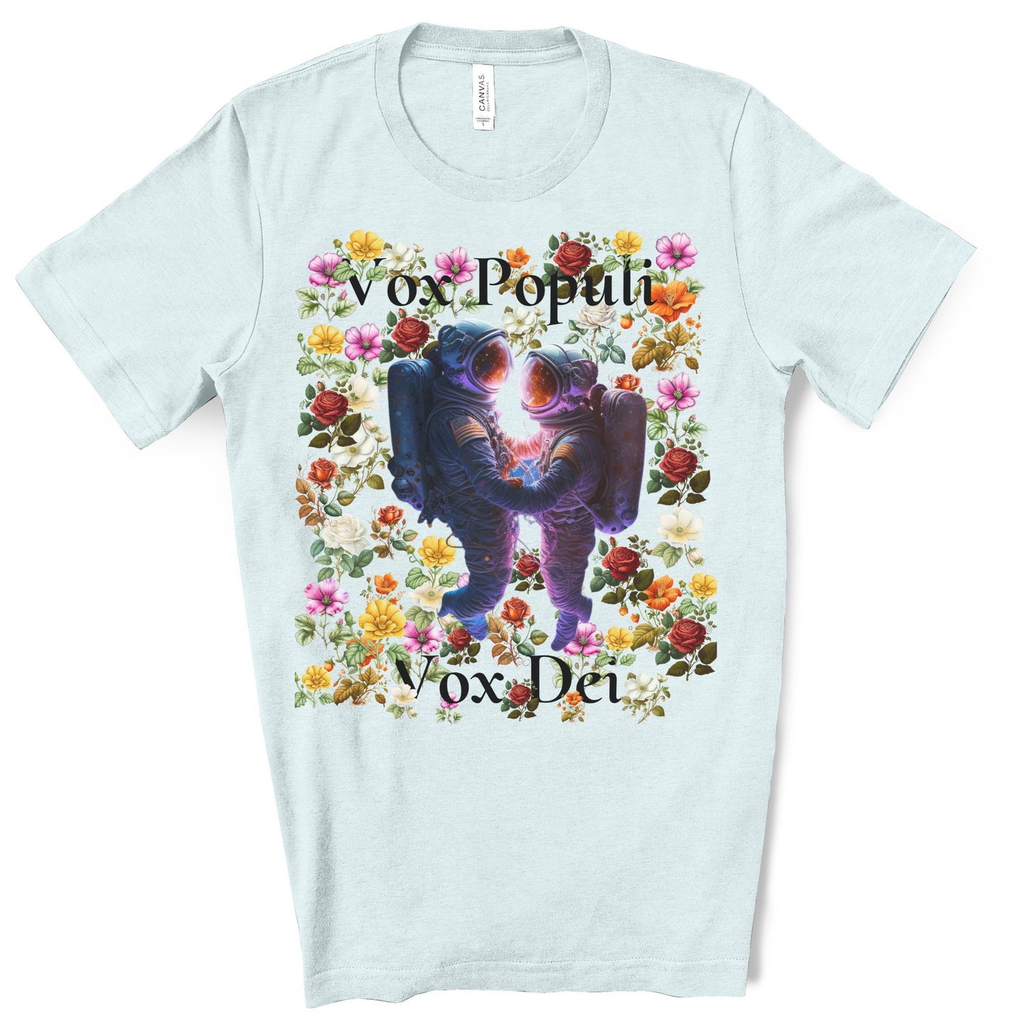 Flowers in Zero-G: A Cosmic Love Story. Original Art. Unisex Jersey Short Sleeve Tee.