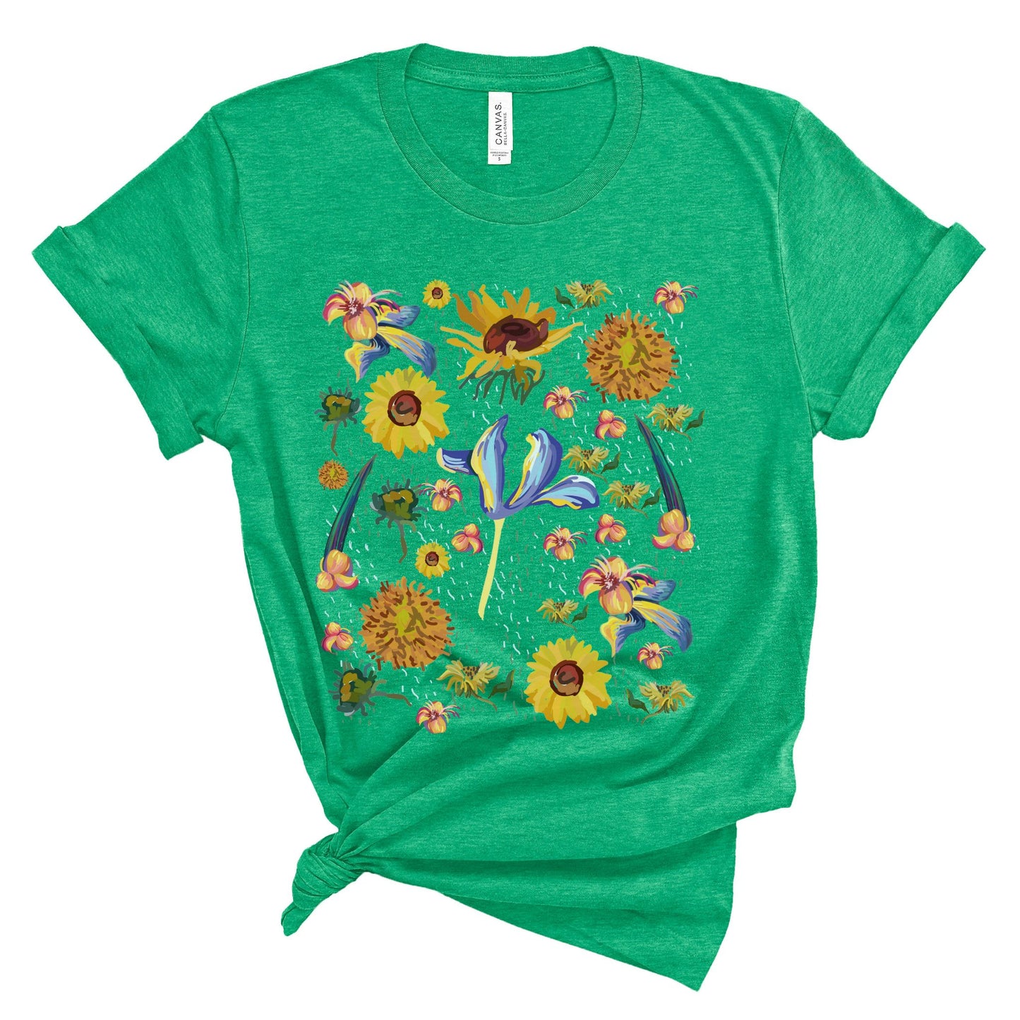 Wildflowers Original Art Inspired by Vincent van Gogh Paintings. Unisex Jersey Short Sleeve Tee.