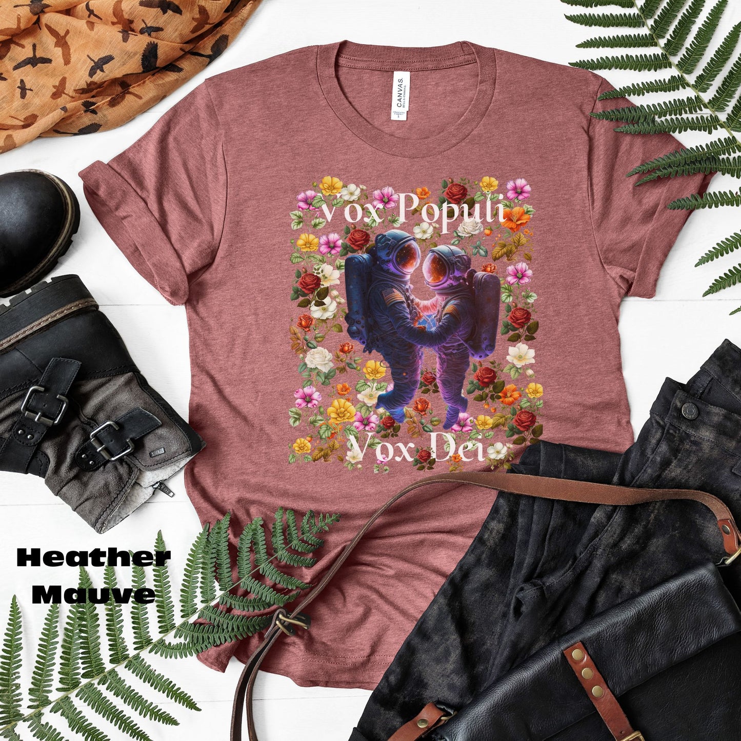 Flowers in Zero-G: A Cosmic Love Story. Original Art. Unisex Jersey Short Sleeve Tee.