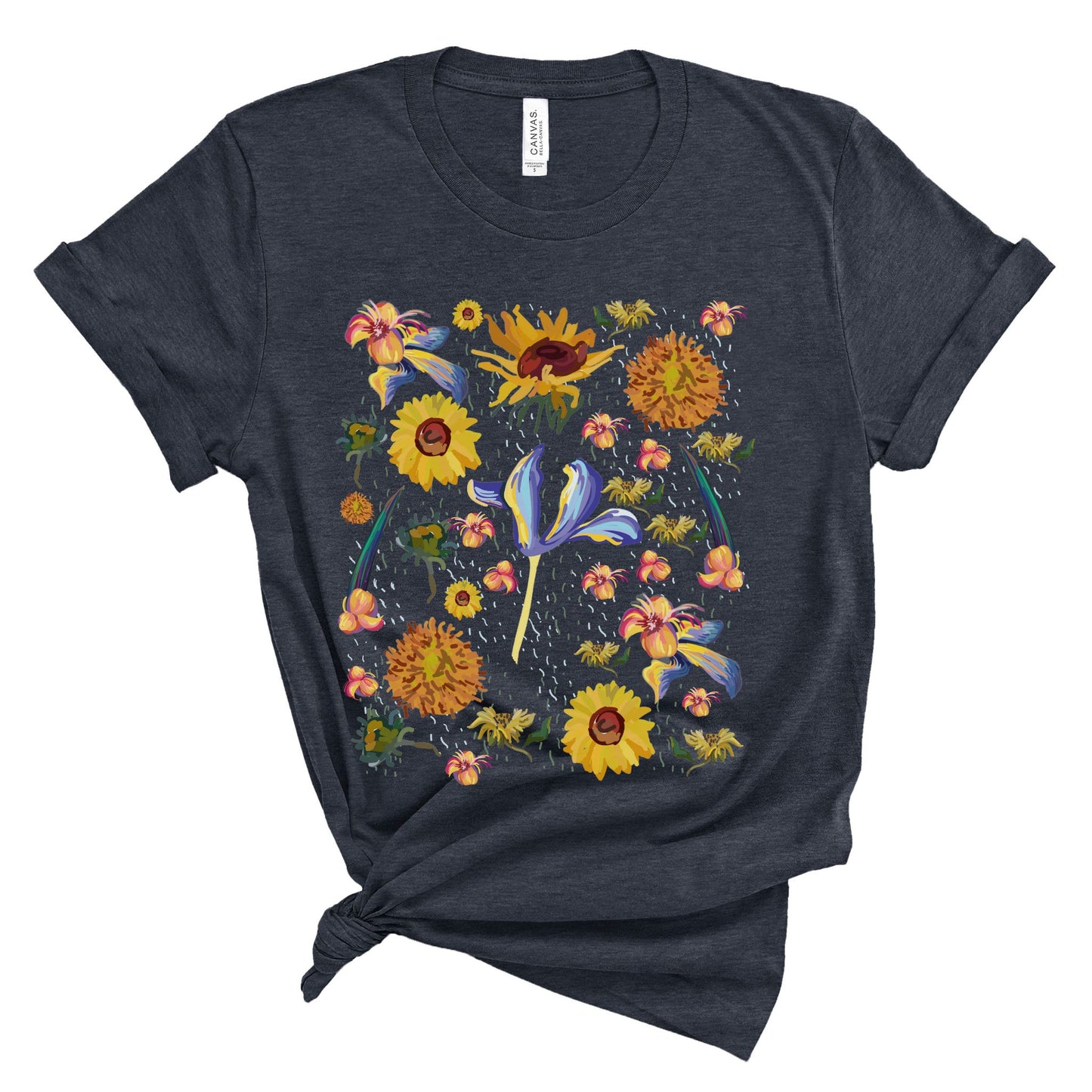Wildflowers Original Art Inspired by Vincent van Gogh Paintings. Unisex Jersey Short Sleeve Tee.