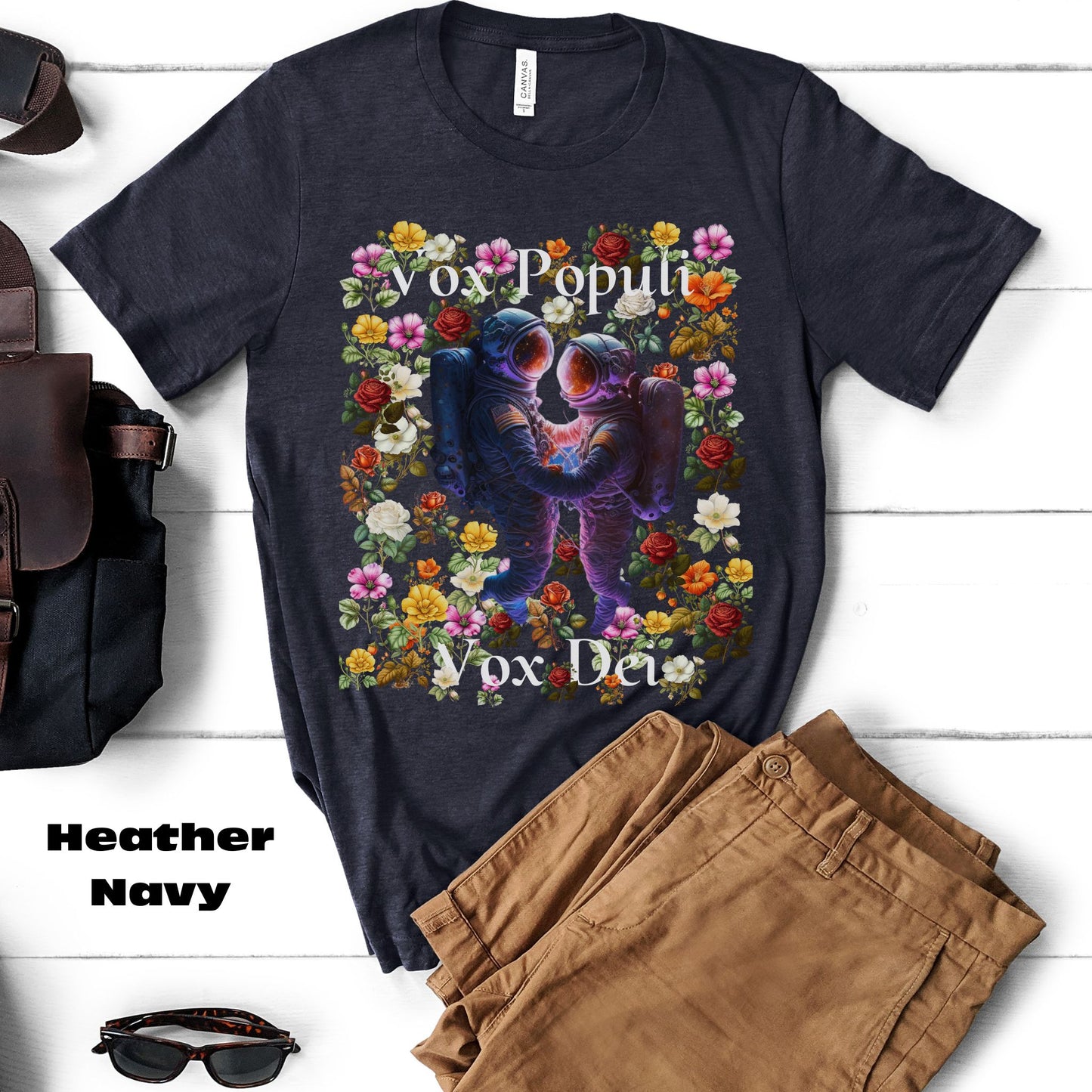 Flowers in Zero-G: A Cosmic Love Story. Original Art. Unisex Jersey Short Sleeve Tee.