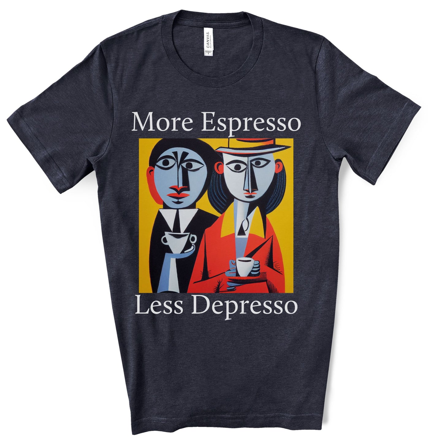 A Cup Of Coffee Can Solve Anything. Original Art. Unisex Jersey Short Sleeve Tee.