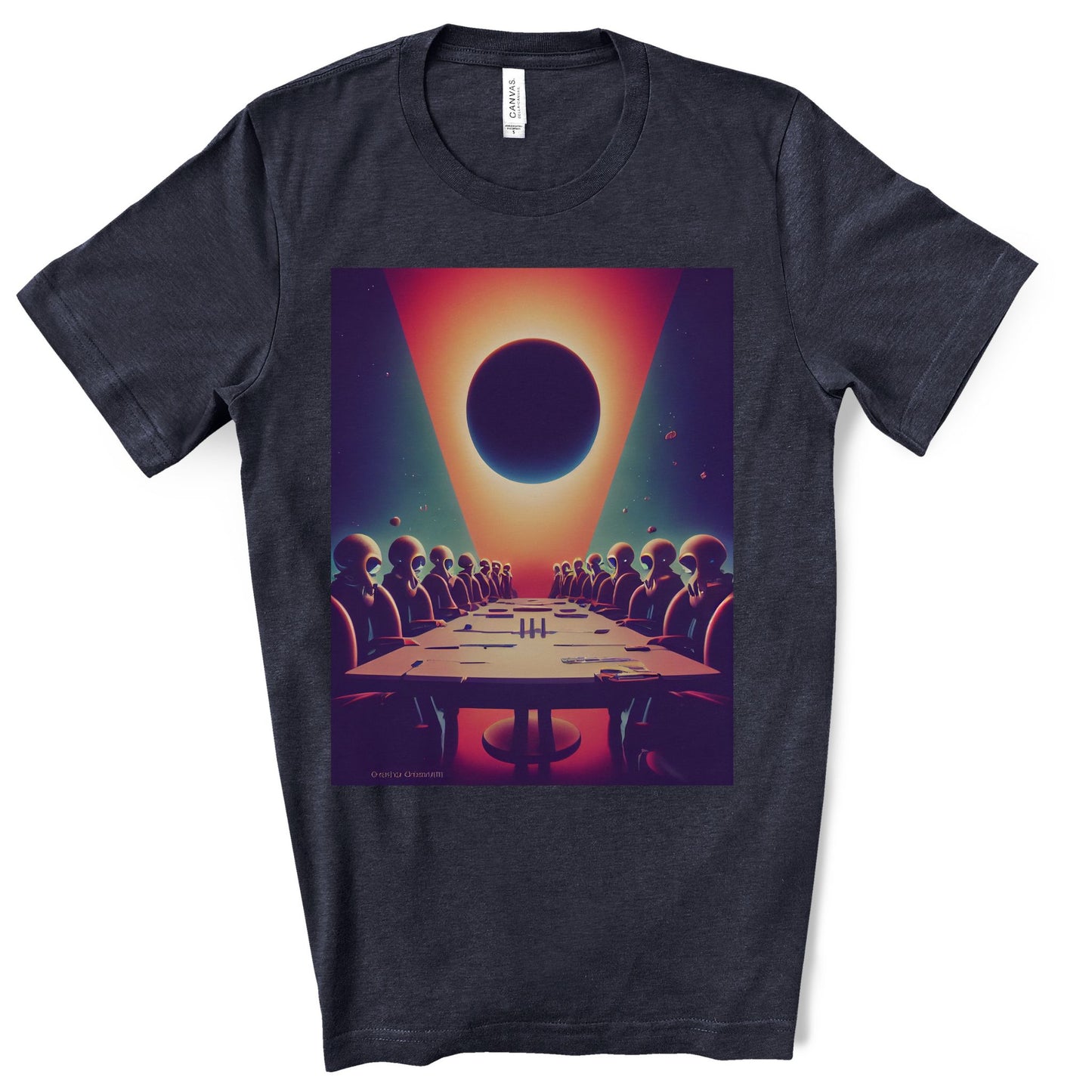 Alien’s World domination meeting. Original Art. Unisex Jersey Short Sleeve Tee.