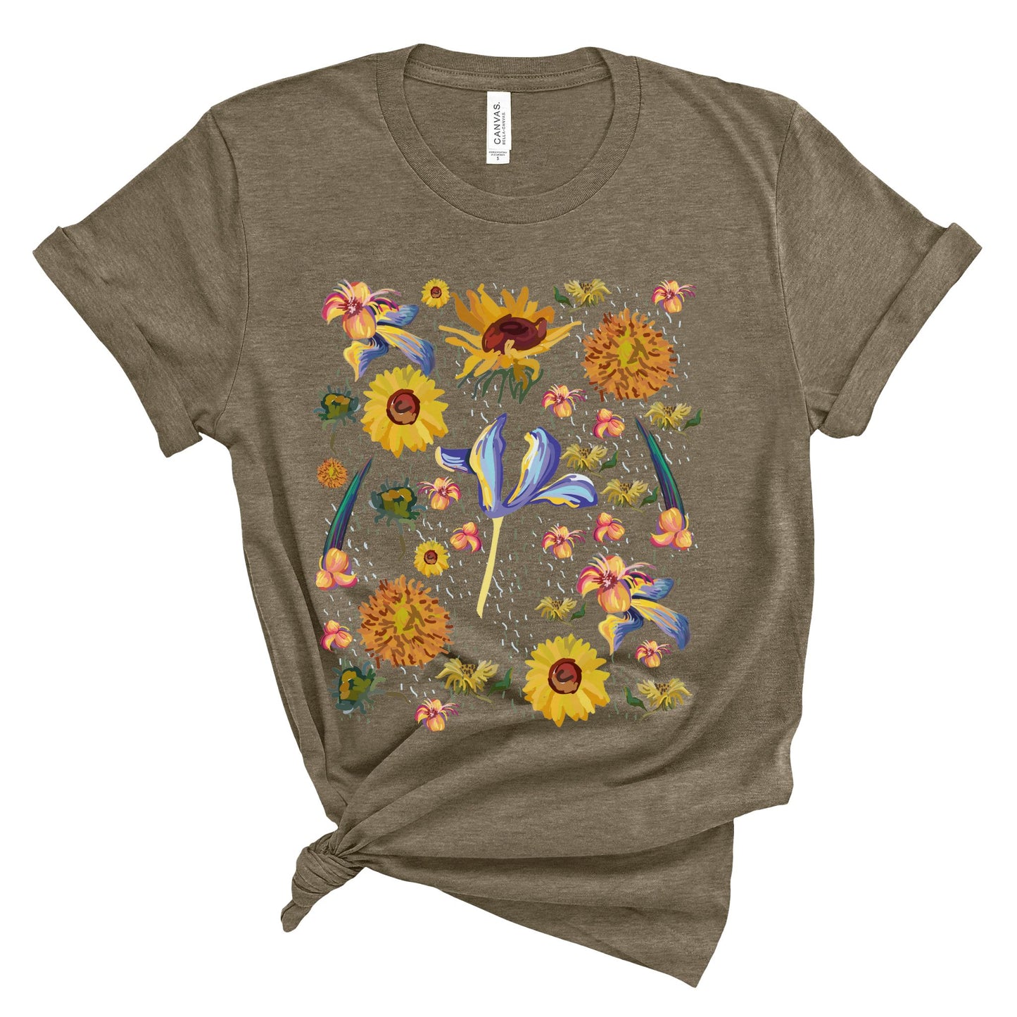 Wildflowers Original Art Inspired by Vincent van Gogh Paintings. Unisex Jersey Short Sleeve Tee.