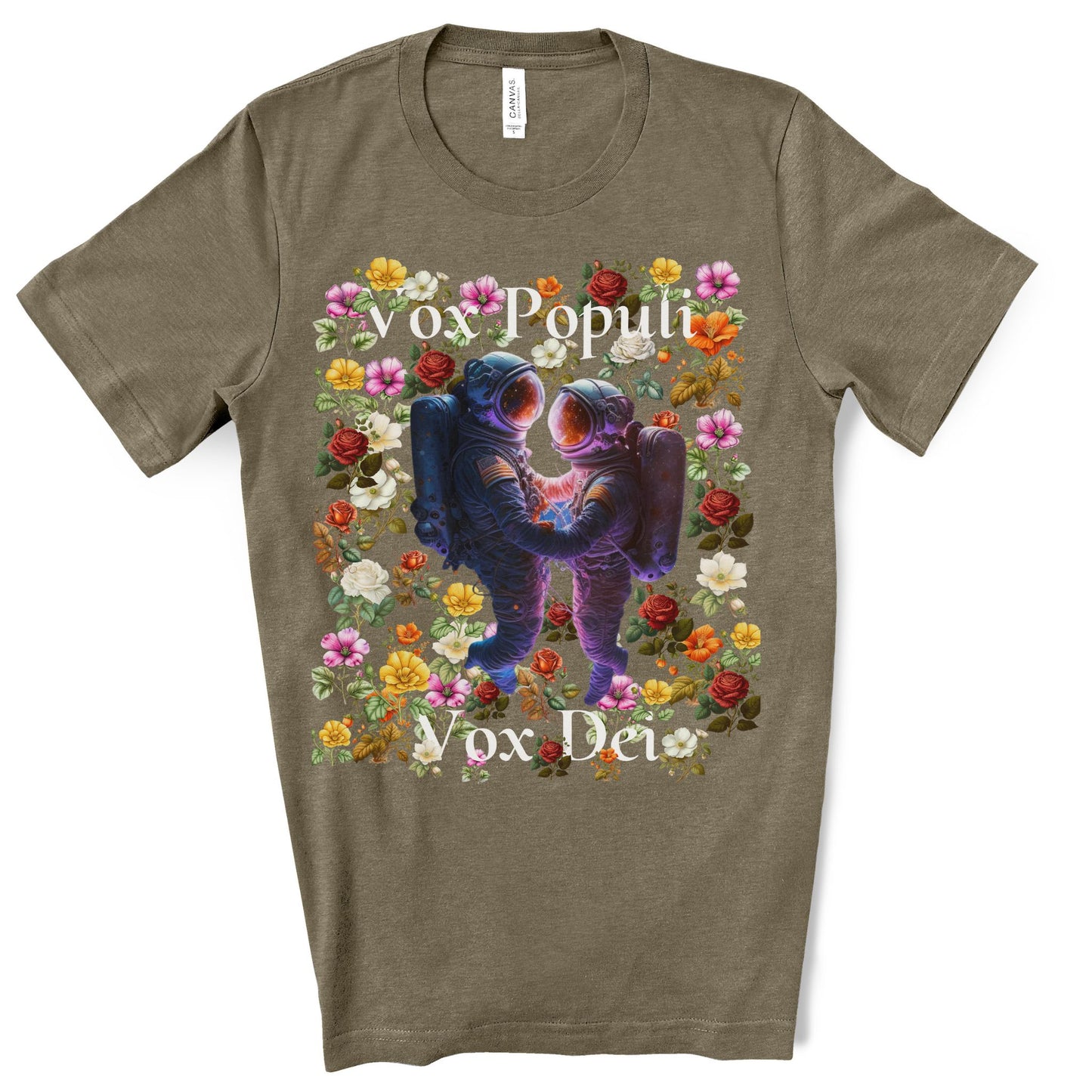 Flowers in Zero-G: A Cosmic Love Story. Original Art. Unisex Jersey Short Sleeve Tee.