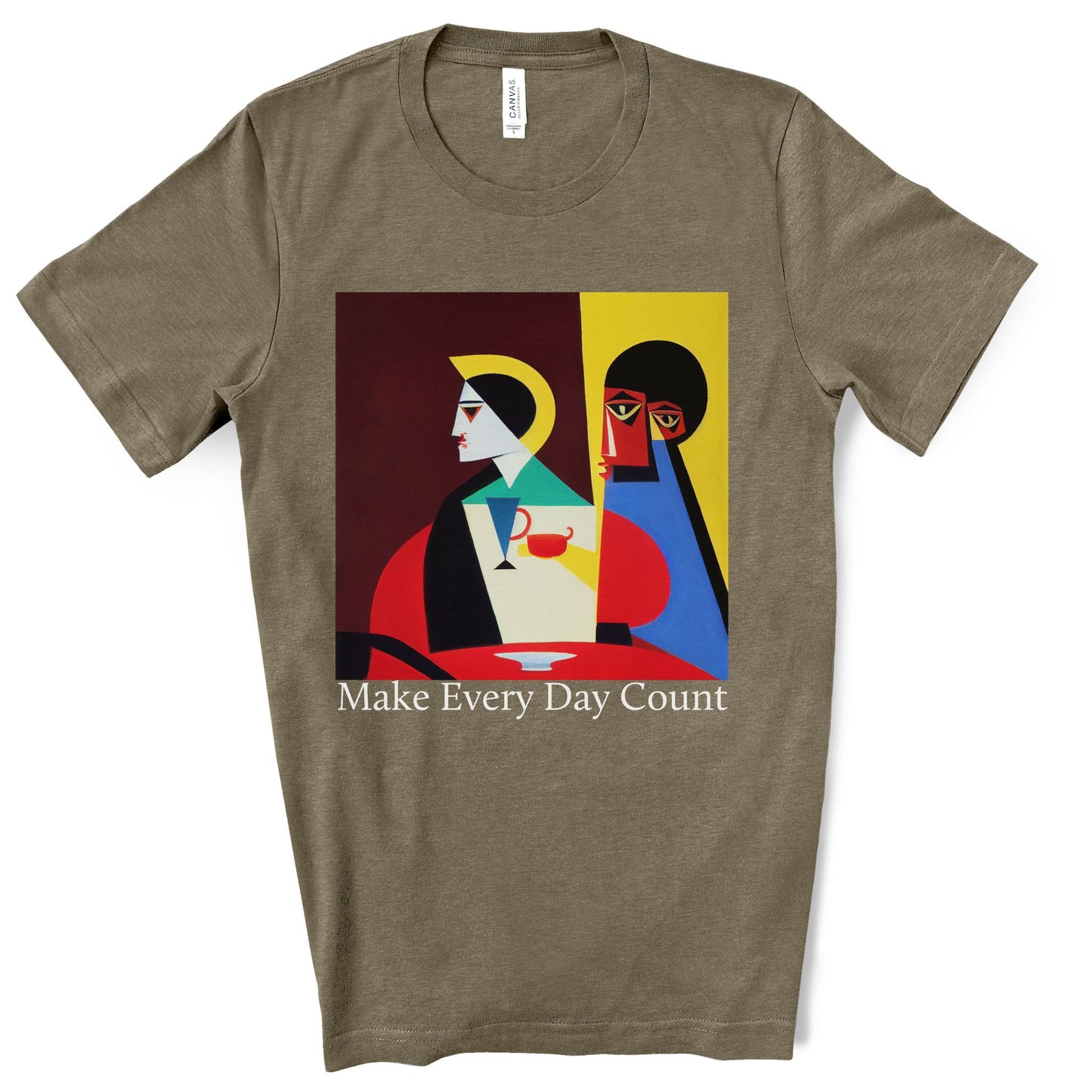 Coffee & Reflection. Original Art. Unisex Jersey Short Sleeve Tee.