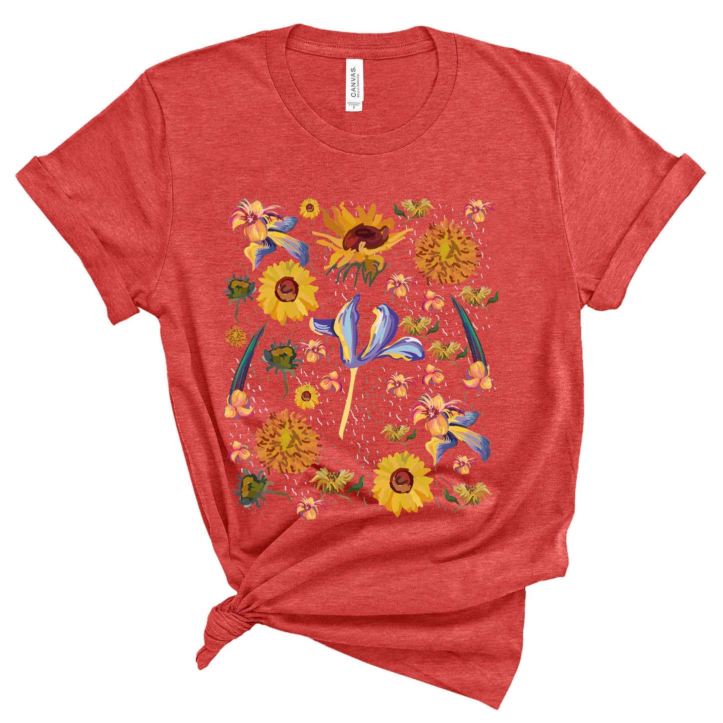 Wildflowers Original Art Inspired by Vincent van Gogh Paintings. Unisex Jersey Short Sleeve Tee.