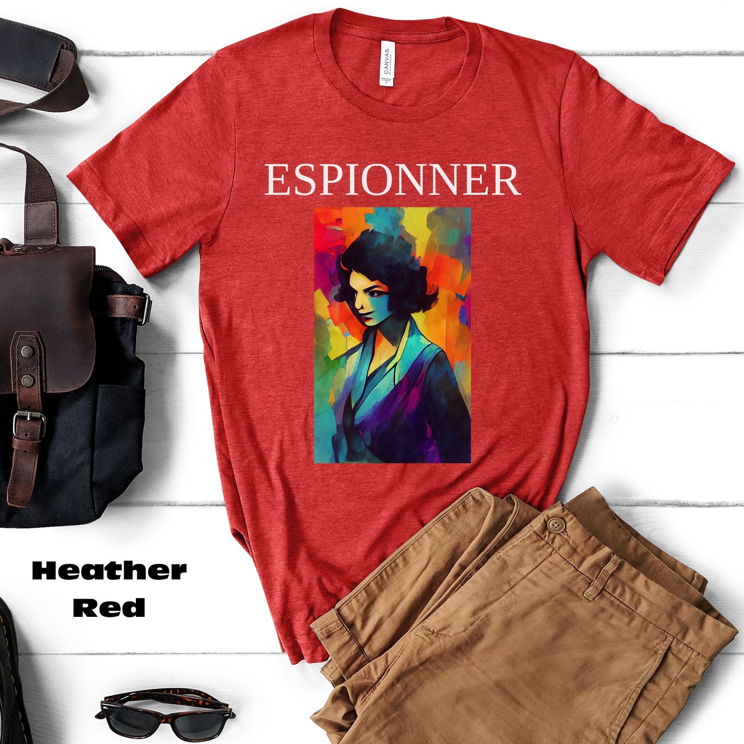 The Spy - Original Art Remembering The Most Famous Woman Spy in WW2. Unisex Jersey Short Sleeve Tee.