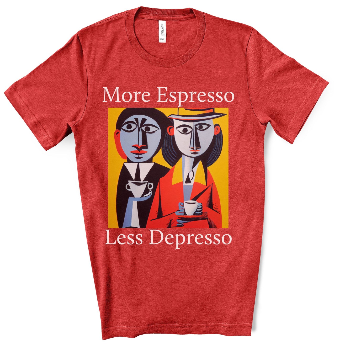 A Cup Of Coffee Can Solve Anything. Original Art. Unisex Jersey Short Sleeve Tee.
