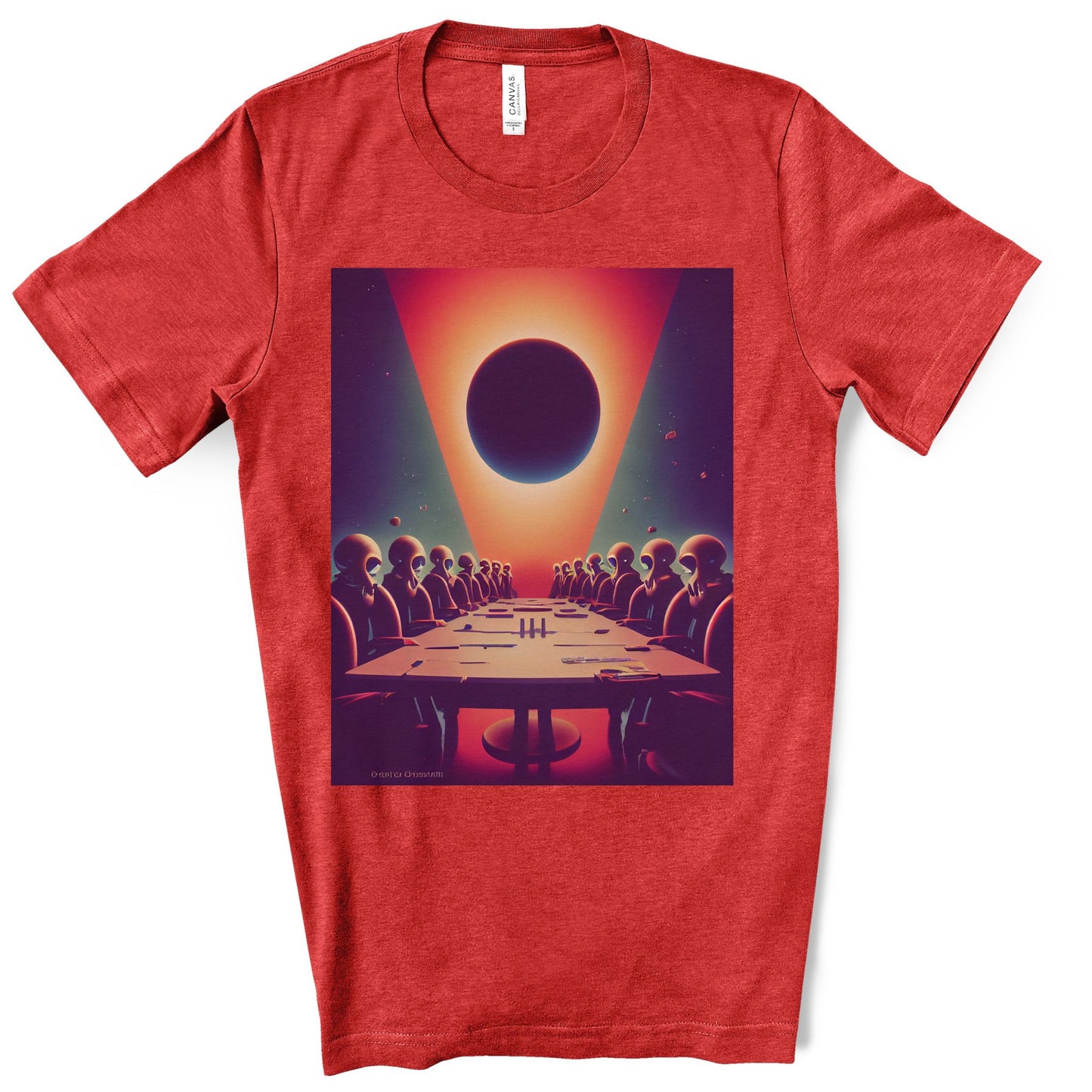 Alien’s World domination meeting. Original Art. Unisex Jersey Short Sleeve Tee.