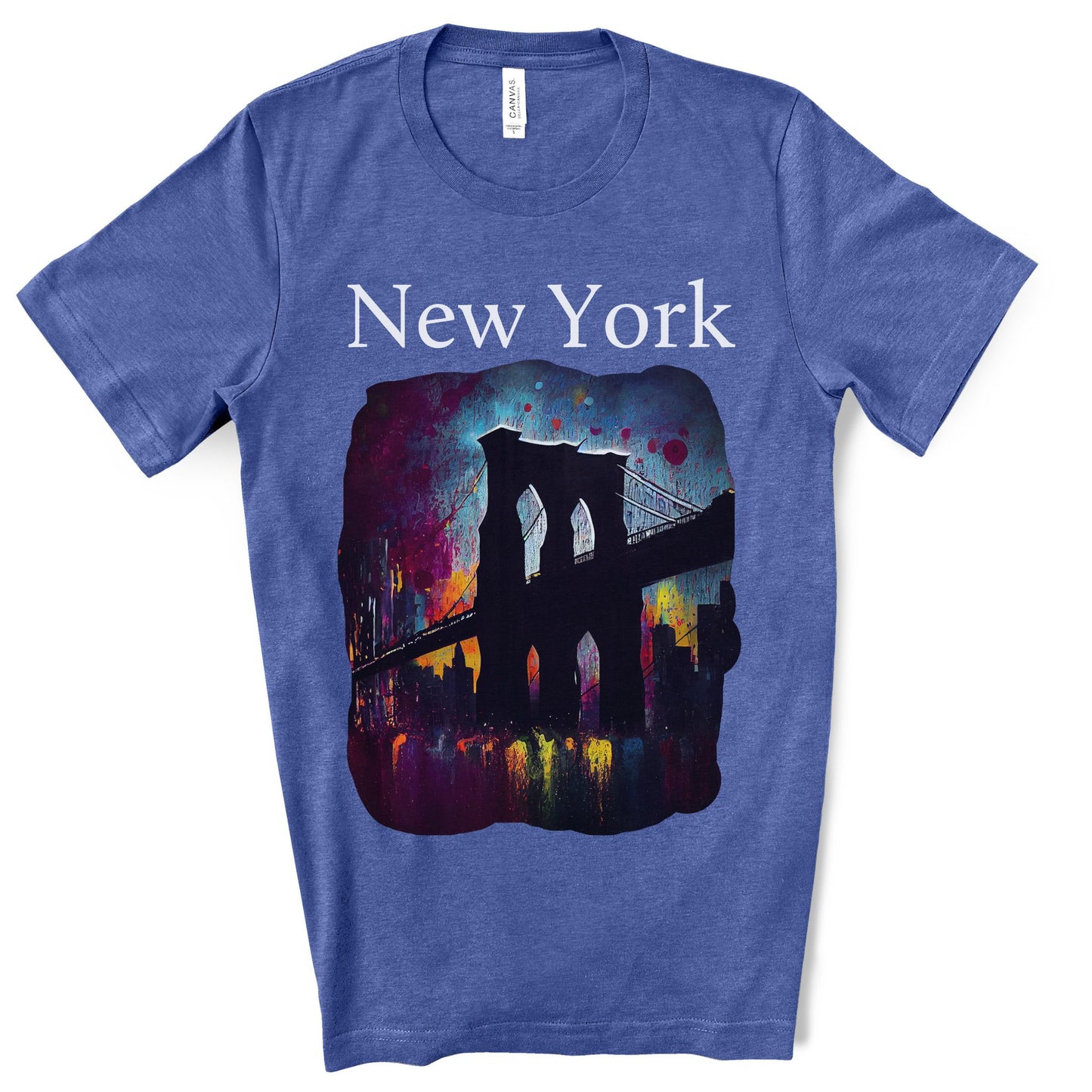 New York Iconic Brooklyn Bridge Original Art. Unisex Jersey Short Sleeve Tee.
