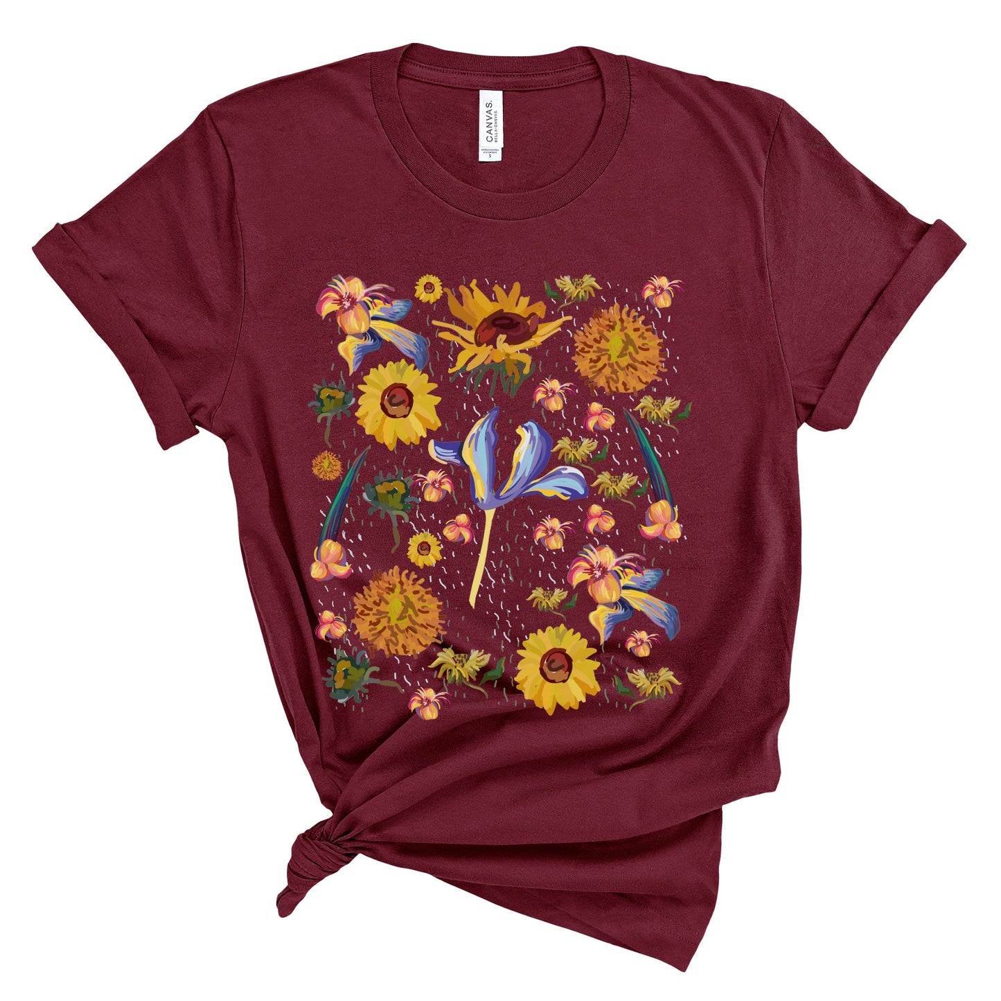 Wildflowers Original Art Inspired by Vincent van Gogh Paintings. Unisex Jersey Short Sleeve Tee.