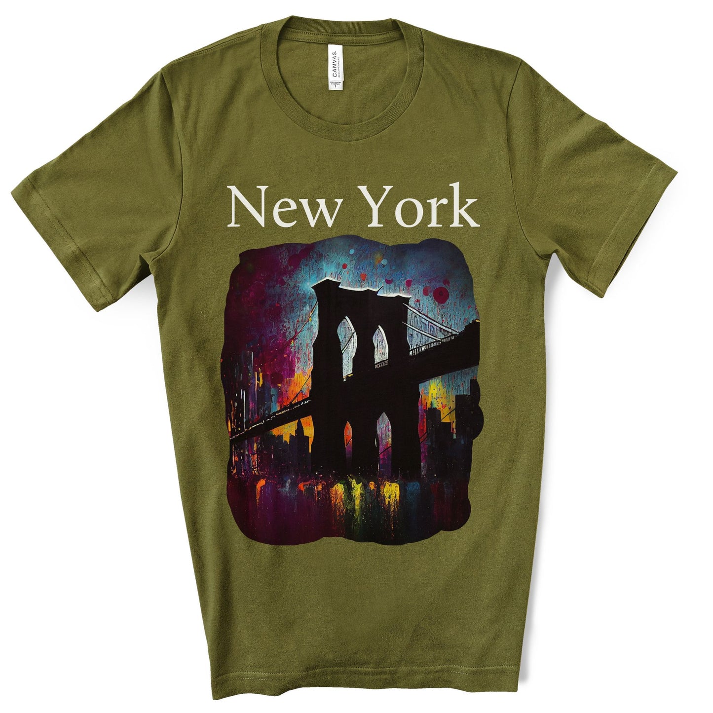 New York Iconic Brooklyn Bridge Original Art. Unisex Jersey Short Sleeve Tee.
