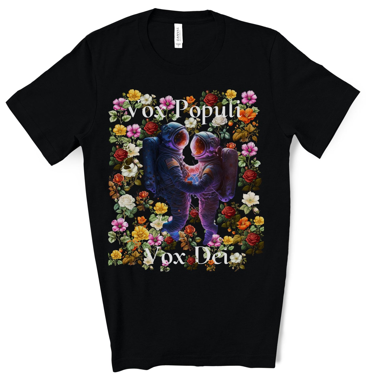 Flowers in Zero-G: A Cosmic Love Story. Original Art. Unisex Jersey Short Sleeve Tee.