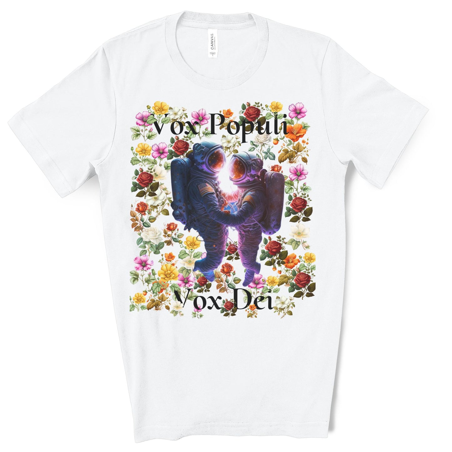 Flowers in Zero-G: A Cosmic Love Story. Original Art. Unisex Jersey Short Sleeve Tee.