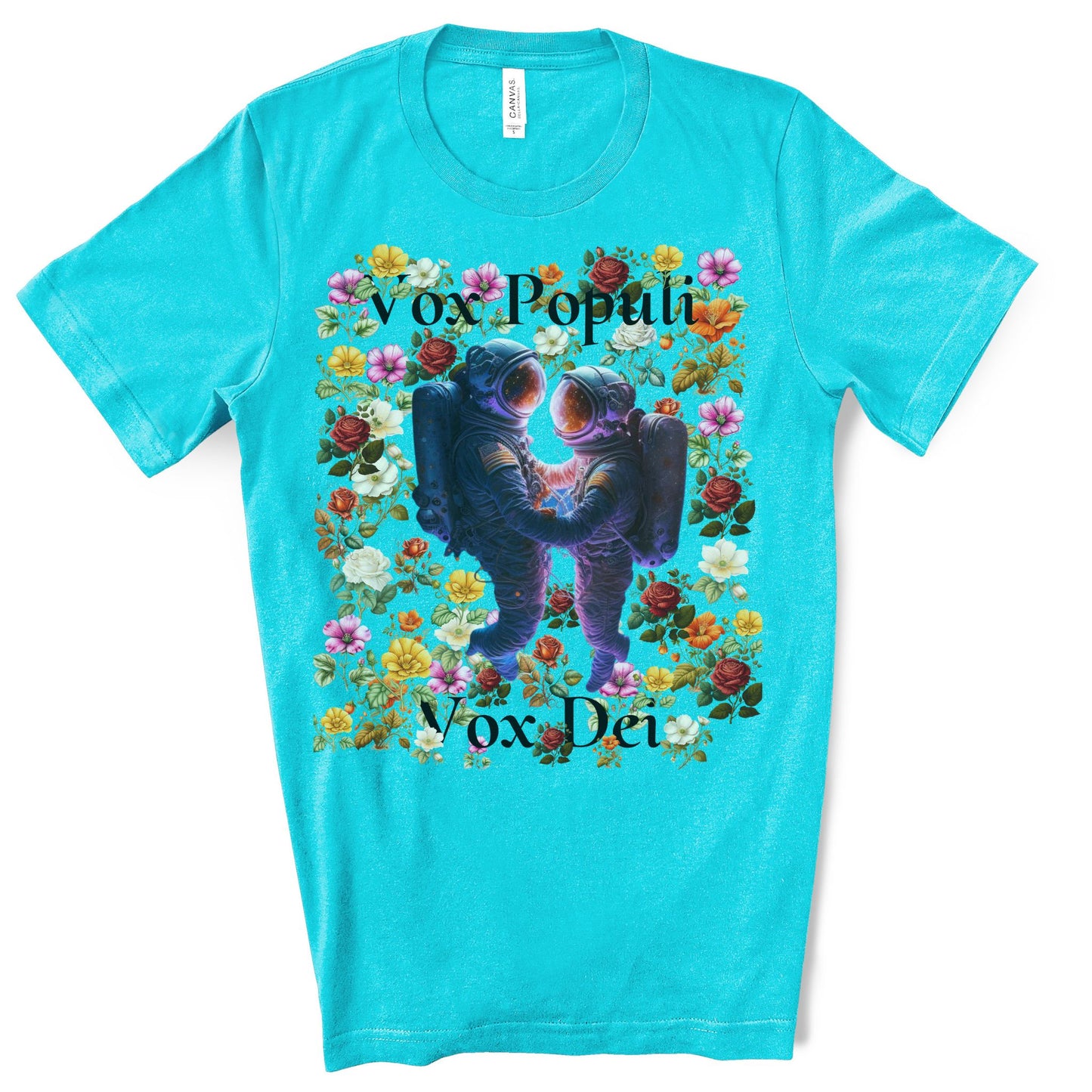 Flowers in Zero-G: A Cosmic Love Story. Original Art. Unisex Jersey Short Sleeve Tee.