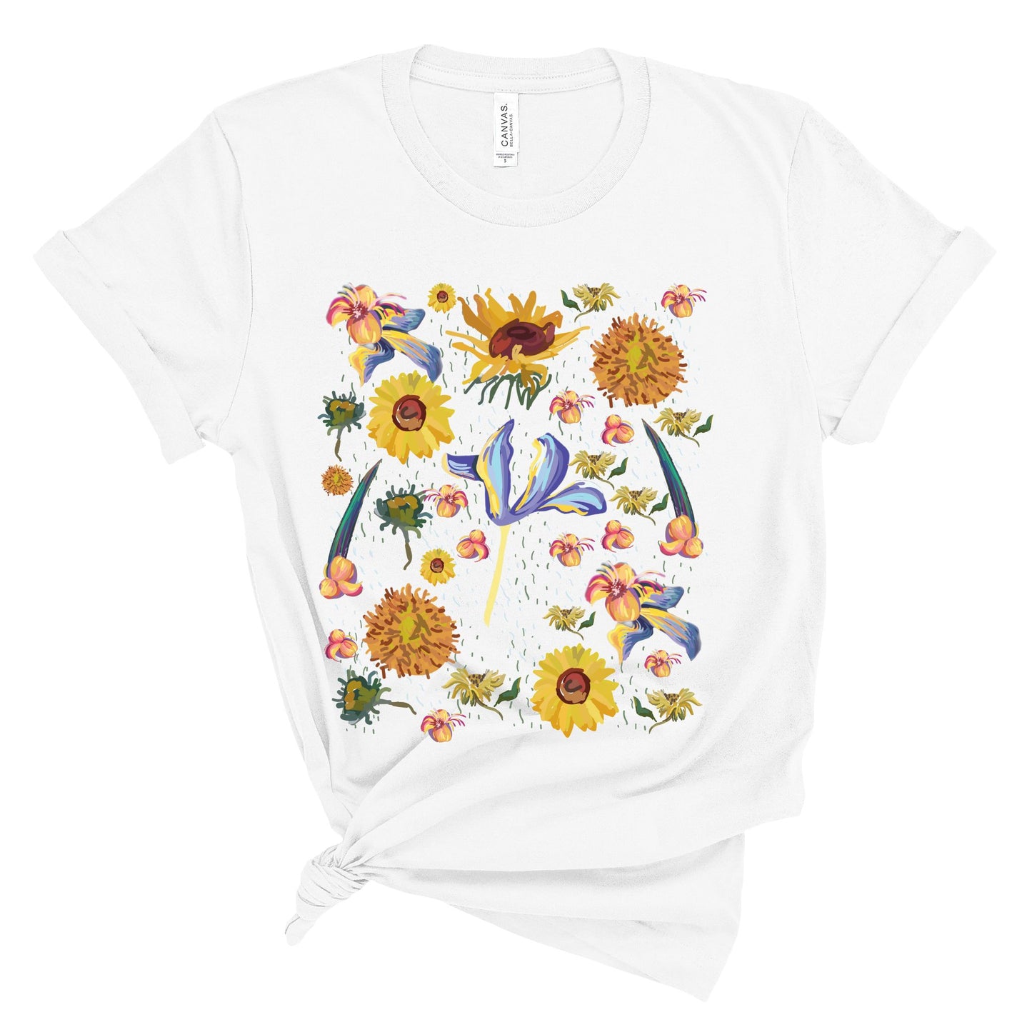 Wildflowers Original Art Inspired by Vincent van Gogh Paintings. Unisex Jersey Short Sleeve Tee.