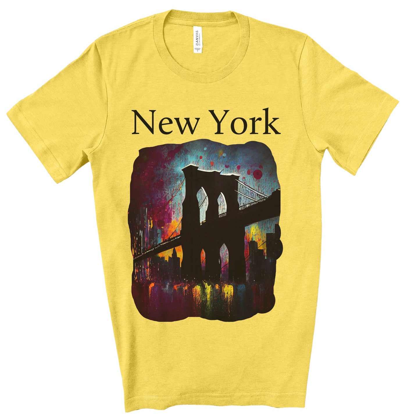 New York Iconic Brooklyn Bridge Original Art. Unisex Jersey Short Sleeve Tee.