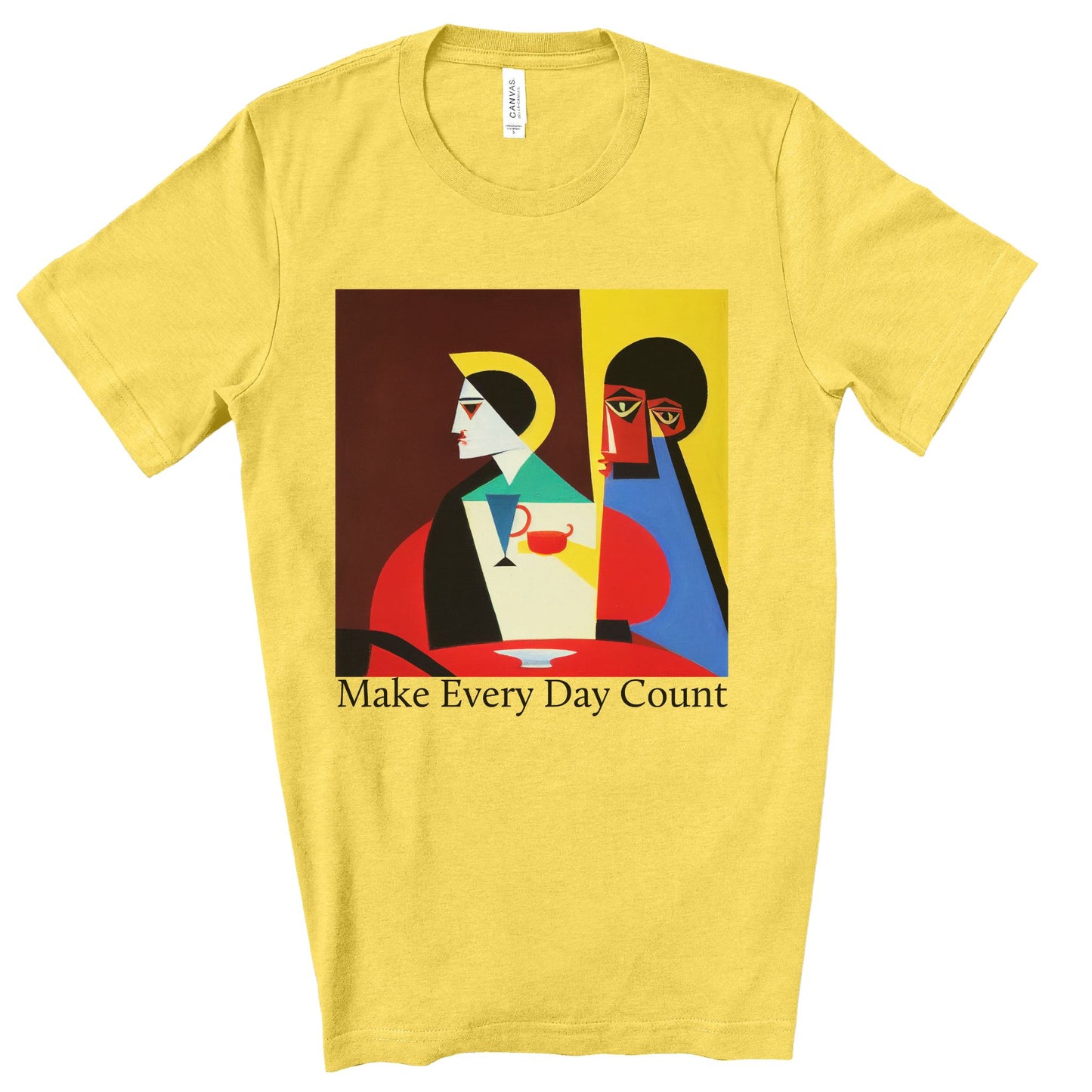 Coffee & Reflection. Original Art. Unisex Jersey Short Sleeve Tee.