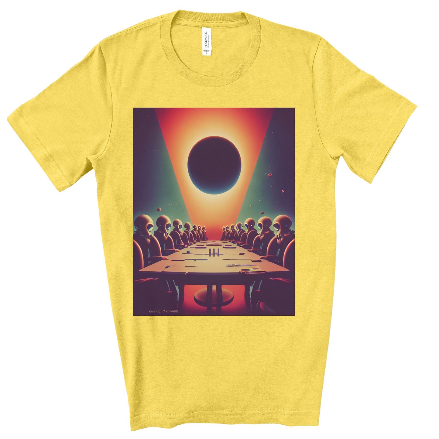 Alien’s World domination meeting. Original Art. Unisex Jersey Short Sleeve Tee.