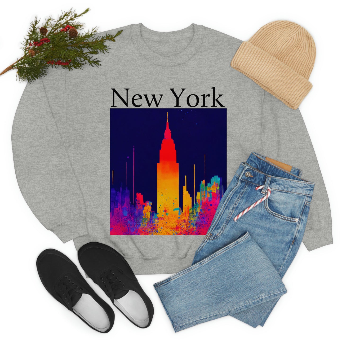 Empire State Of Creative. Original Art. Unisex Heavy Blend Crewneck Sweatshirt.