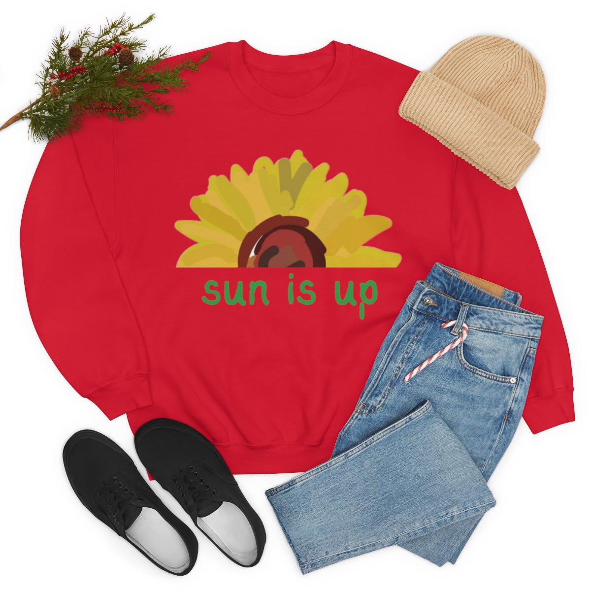 Sun Is Up. Unisex Heavy Blend Crewneck Sweatshirt.