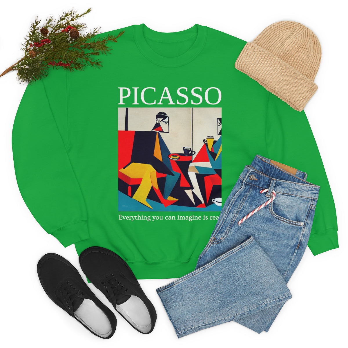 Everything You Can Imagine Is Real - Original Art Inspired By Picasso artwork. Unisex Heavy Blend Crewneck Sweatshirt.