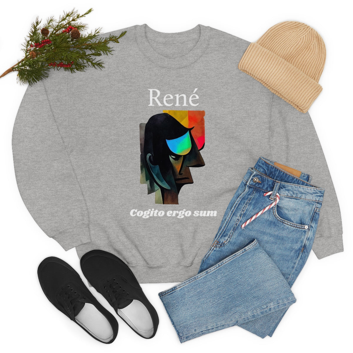 I Think Therefore I Am - Original Art. Unisex Heavy Blend Crewneck Sweatshirt.