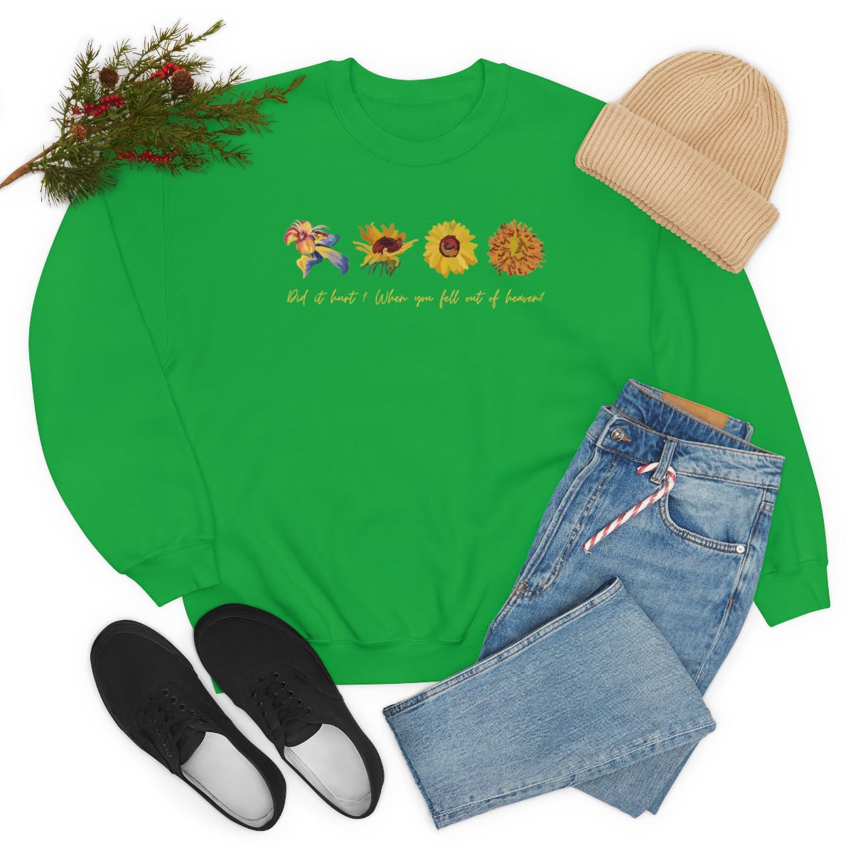 Wild flowers and Sunflowers Sweatshirt. Unisex Heavy Blend Crewneck Sweatshirt.
