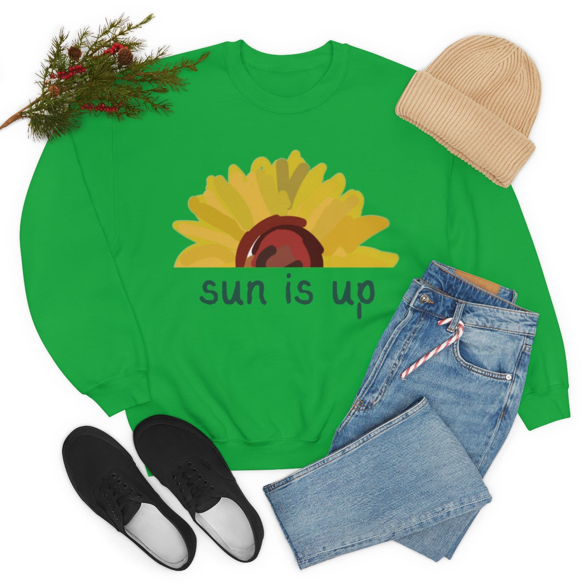 Sun Is Up. Unisex Heavy Blend Crewneck Sweatshirt.