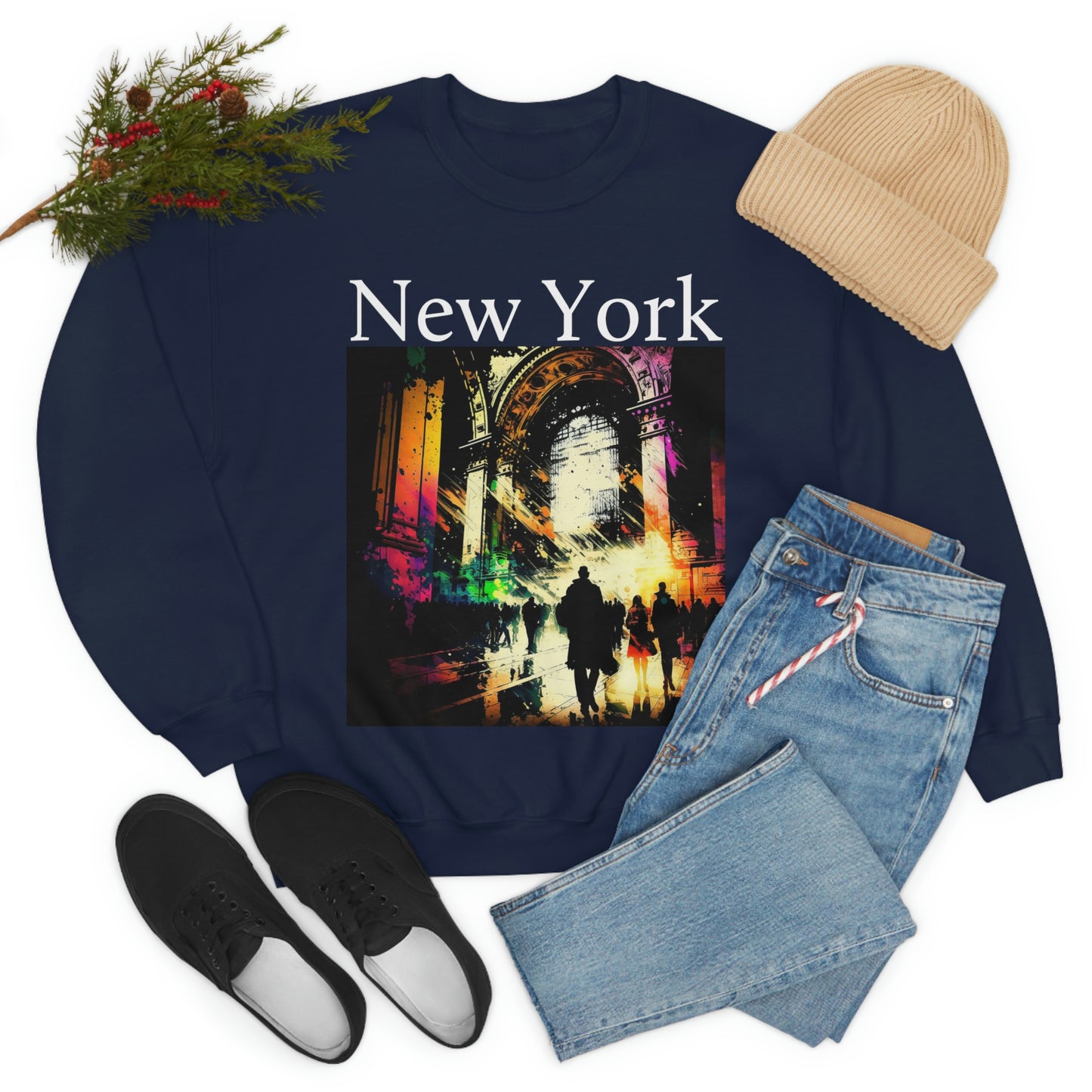 Rush Hour By Grand Central New York City. Original Art. Unisex Heavy Blend Crewneck Sweatshirt.