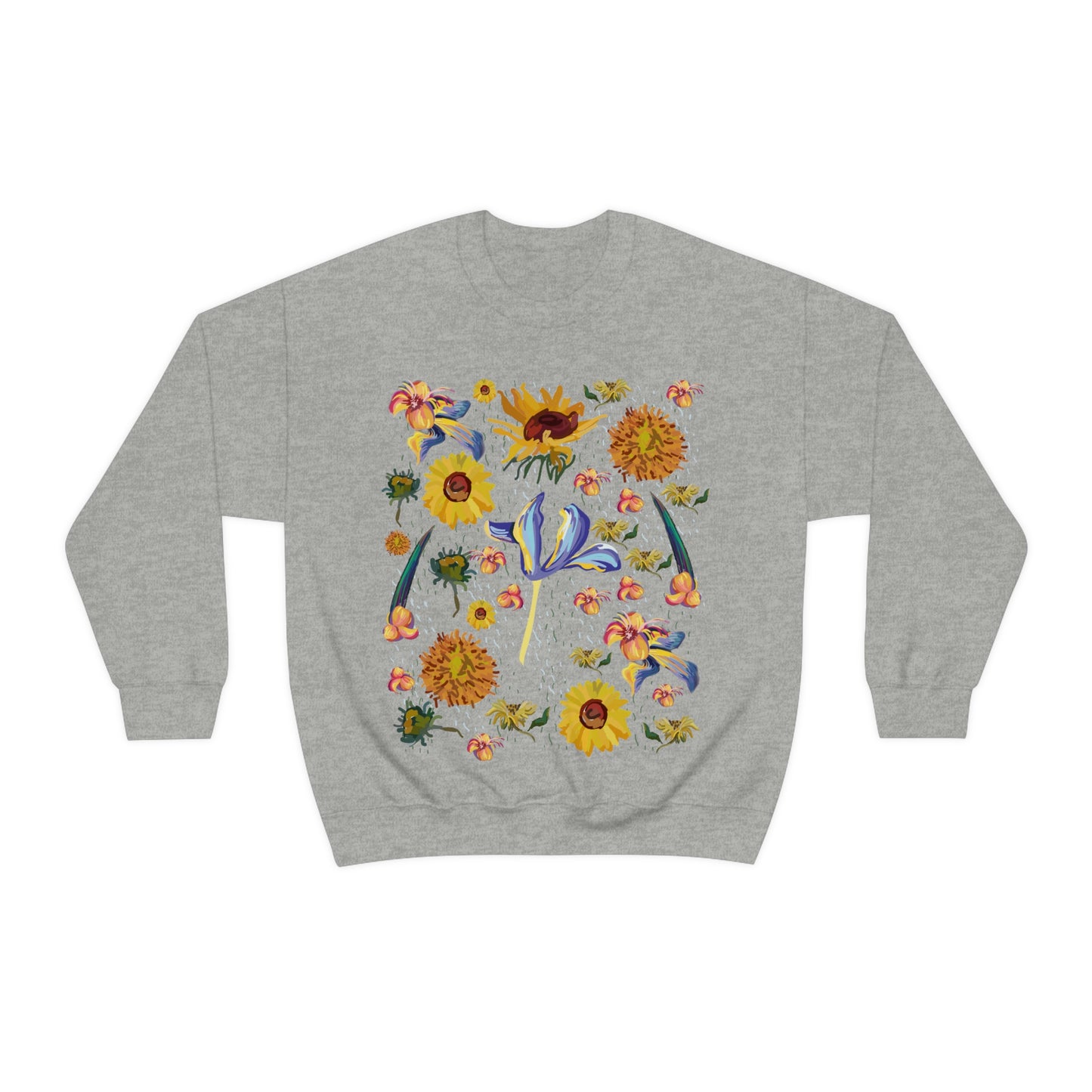 Wildflowers Original Art Inspired by Vincent van Gogh Paintings. Unisex Heavy Blend Crewneck Sweatshirt.