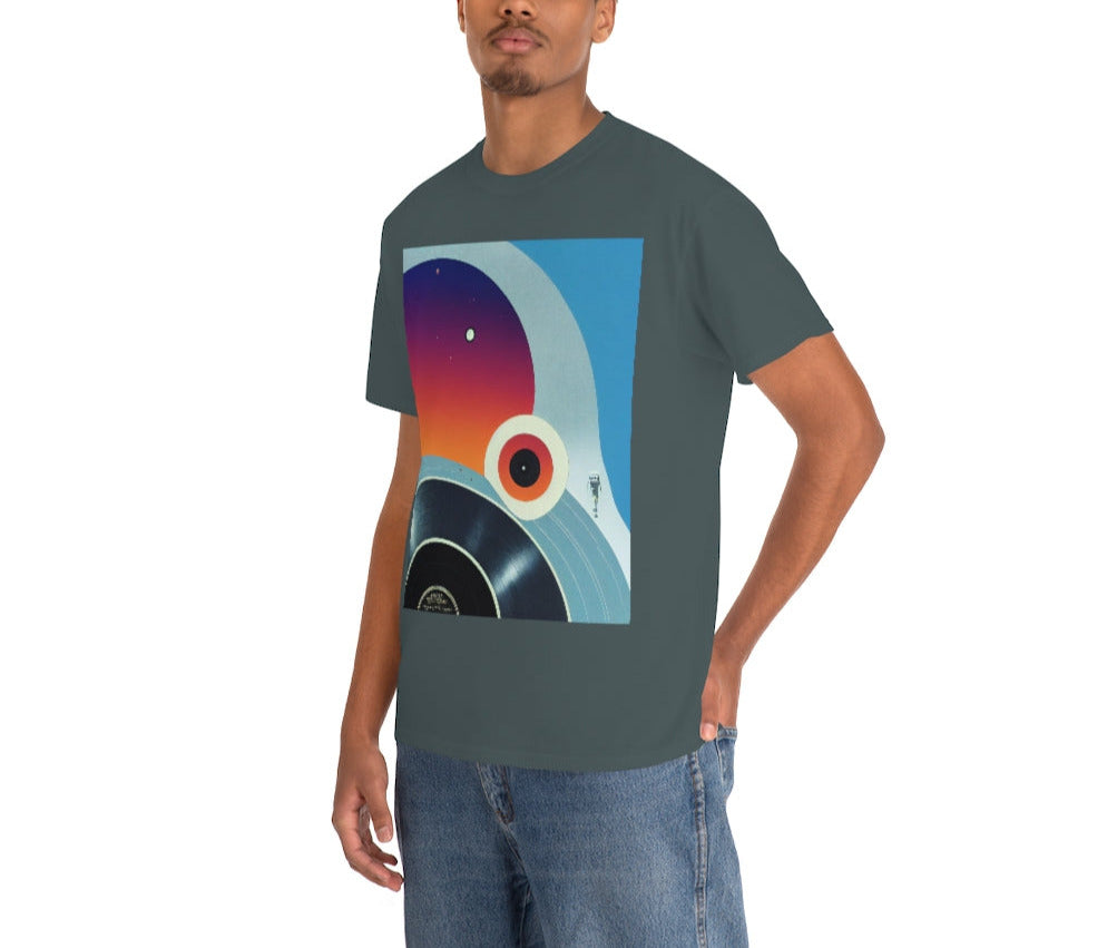 Wanderer Astronaut In Music Space. Original Artwork. Unisex Heavy Cotton Tee.