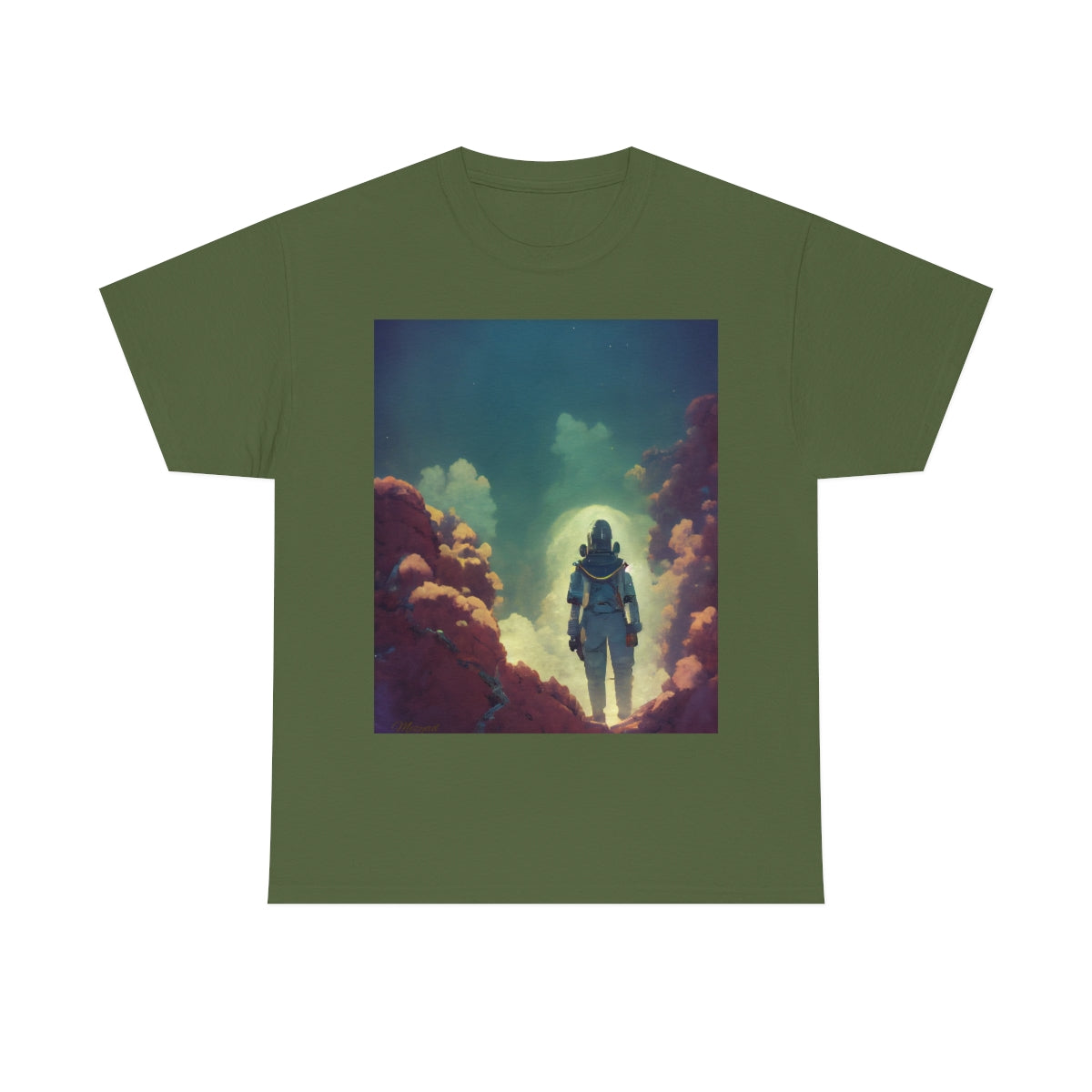 Astronaut Lost in Space. Original Artwork. Unisex Heavy Cotton Tee.
