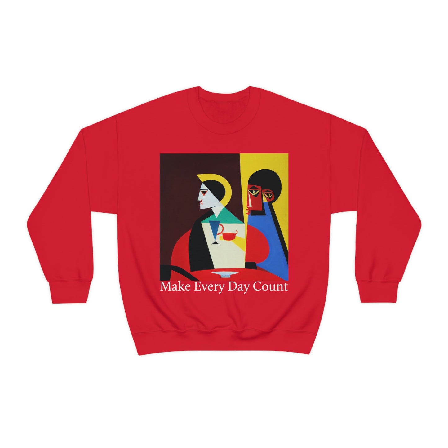 Coffee & Reflection. Original Art. Unisex Heavy Blend Crewneck Sweatshirt.