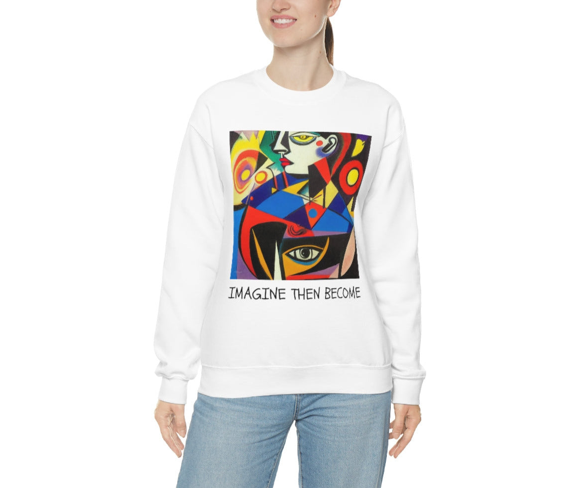 Imagine Then Become - Original Art. Unisex Heavy Blend Crewneck Sweatshirt.