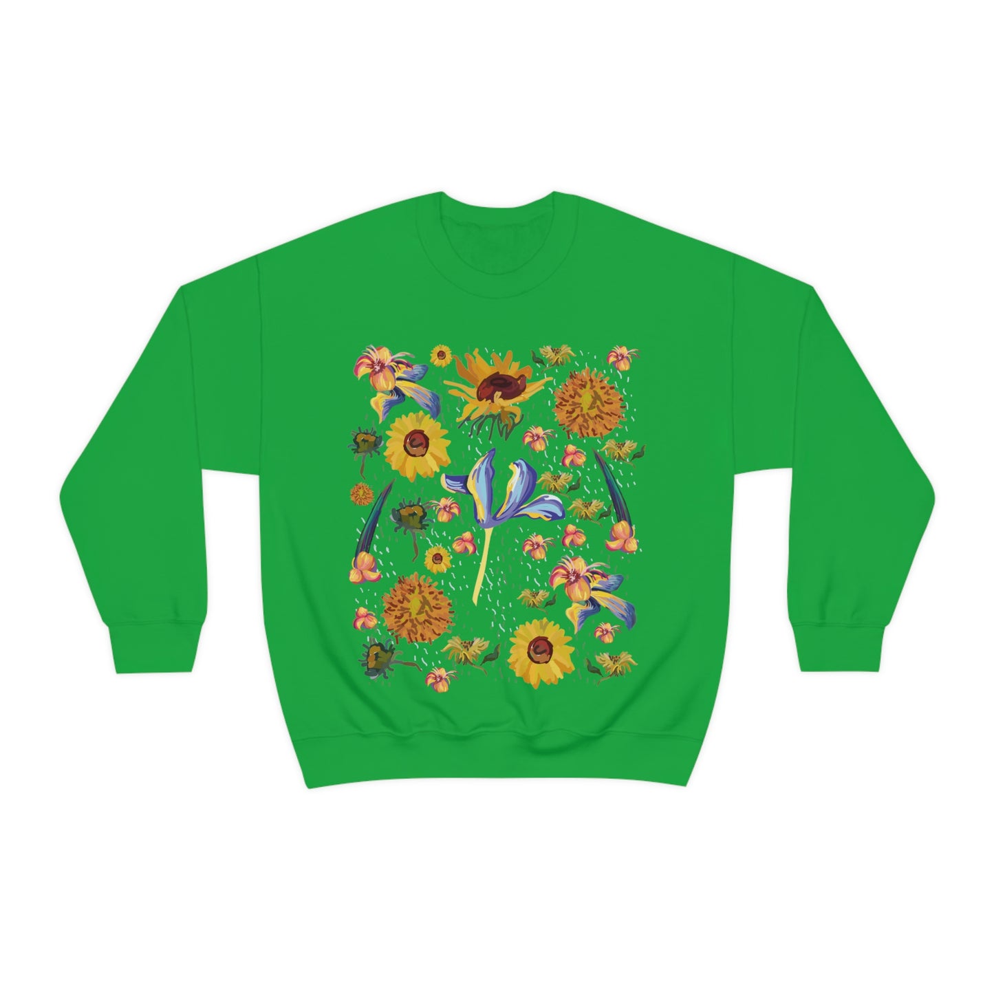 Wildflowers Original Art Inspired by Vincent van Gogh Paintings. Unisex Heavy Blend Crewneck Sweatshirt.