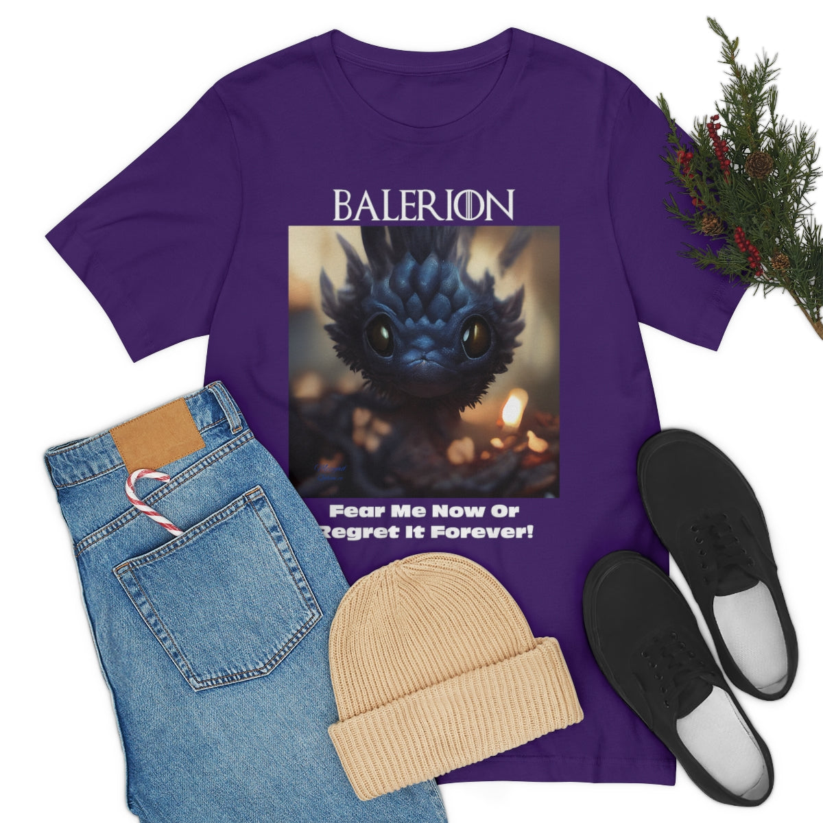 Funny Baby Balerion Dragon. Original Art. Unisex Jersey Short Sleeve Tee.