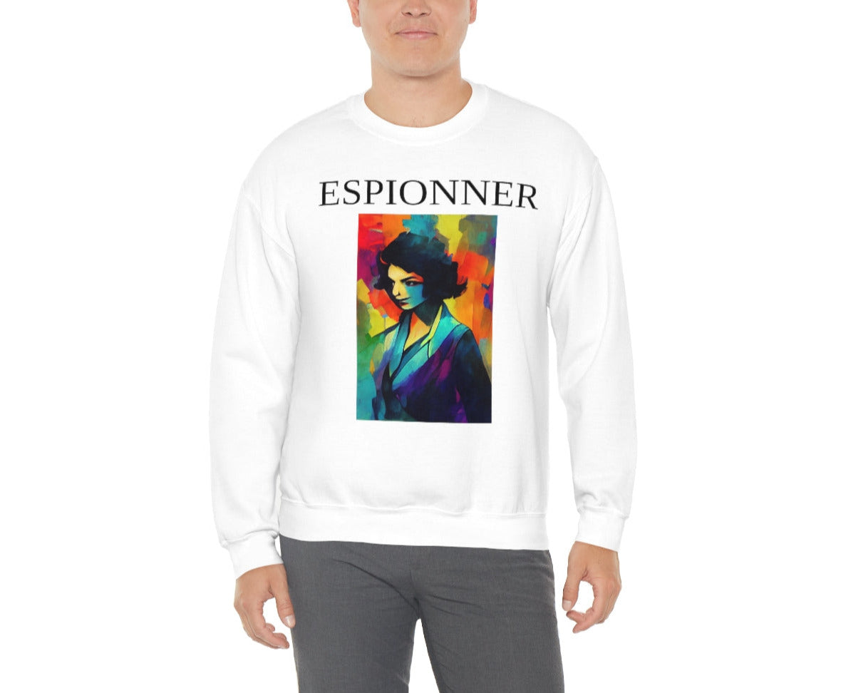 The Spy - Original Art Remembering The Most Famous Woman Spy in WW2. Unisex Heavy Blend Crewneck Sweatshirt.