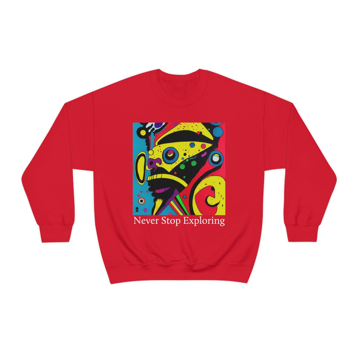 Never Stop Exploring. Original Art. Unisex Heavy Blend Crewneck Sweatshirt.