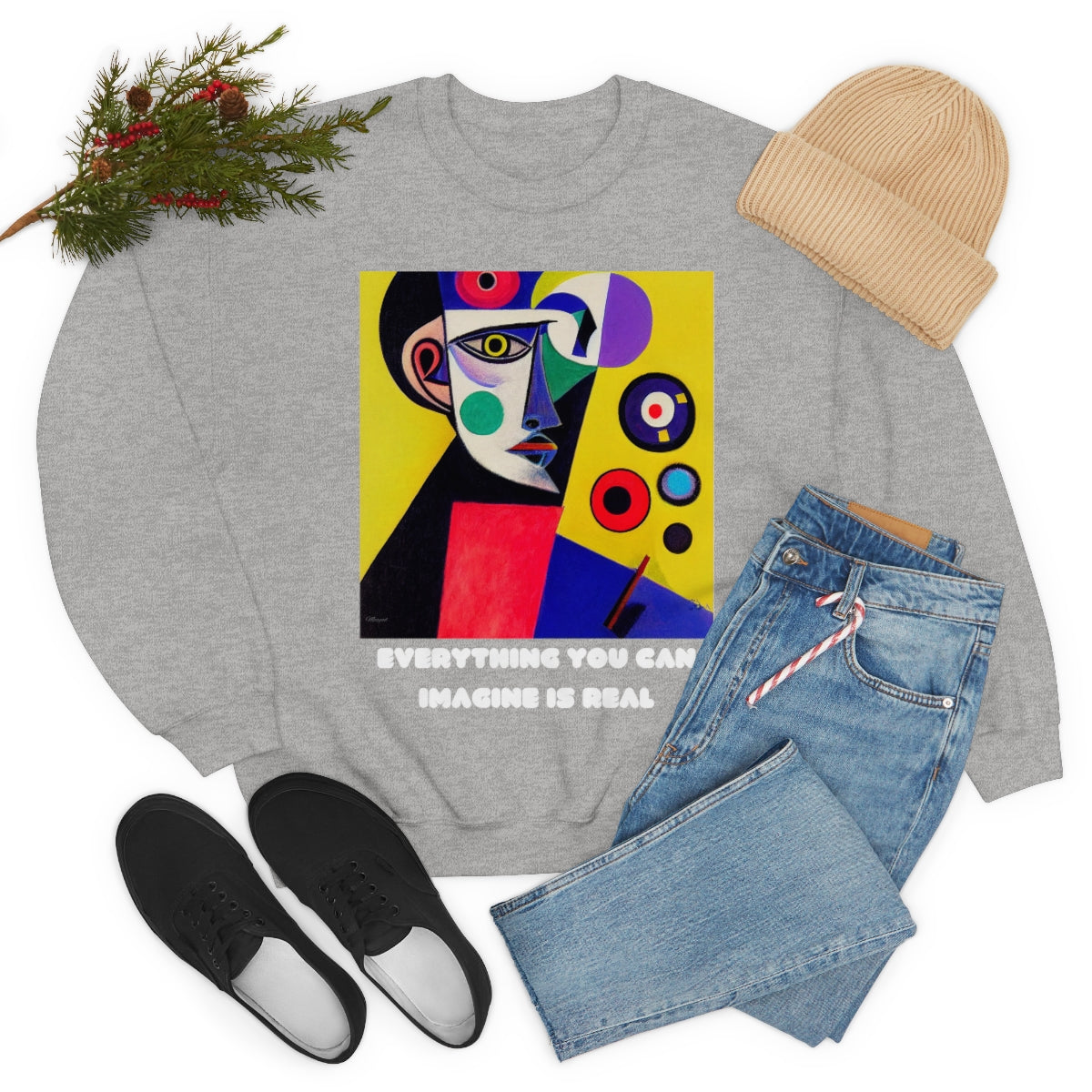 Everything You Can Imagine Is Real - Original Art. Unisex Heavy Blend Crewneck Sweatshirt.