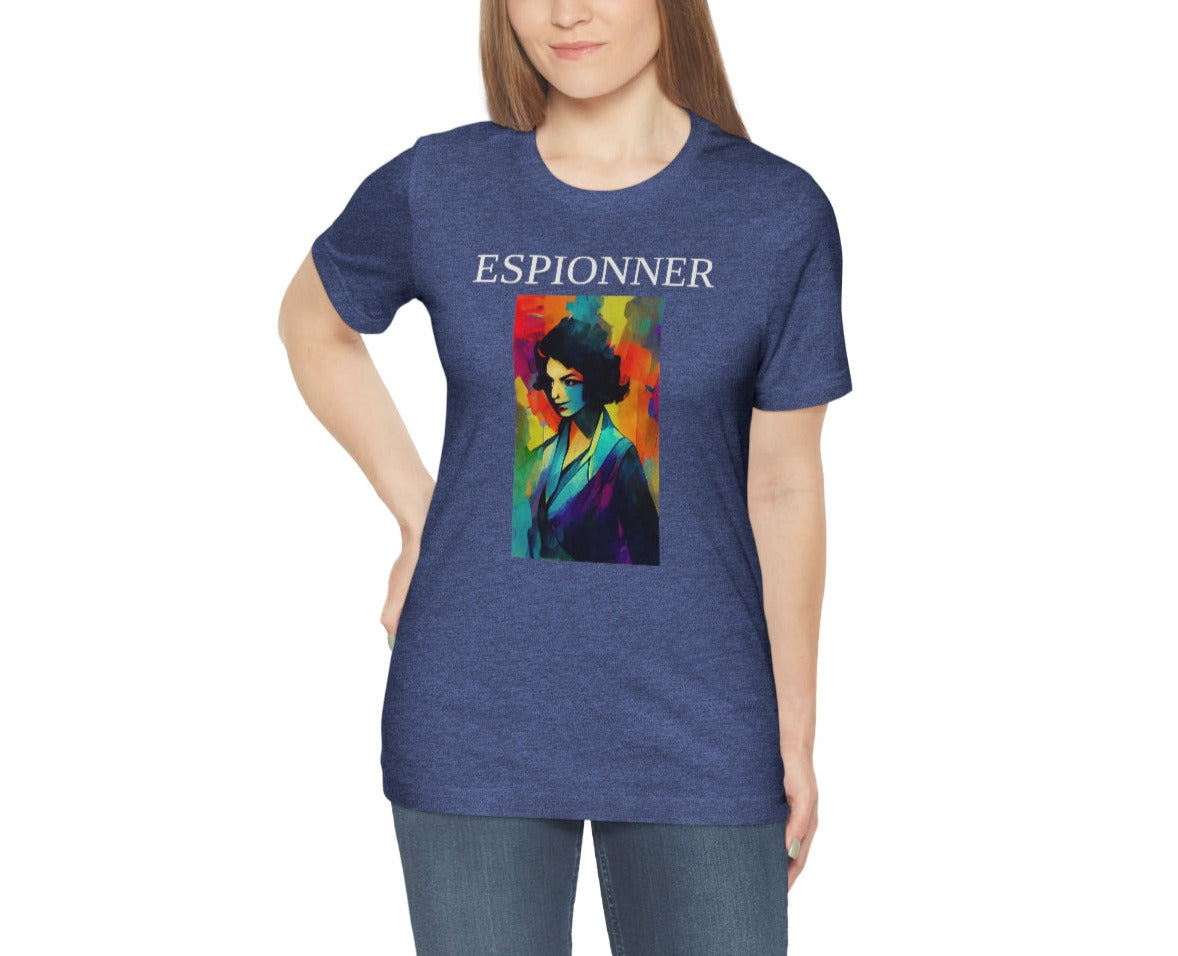 The Spy - Original Art Remembering The Most Famous Woman Spy in WW2. Unisex Jersey Short Sleeve Tee.