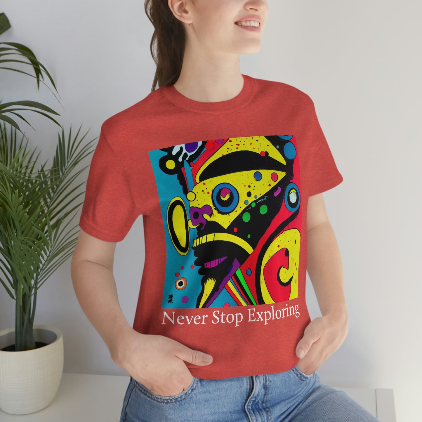 Never Stop Exploring. Original Art. Unisex Jersey Short Sleeve Tee.