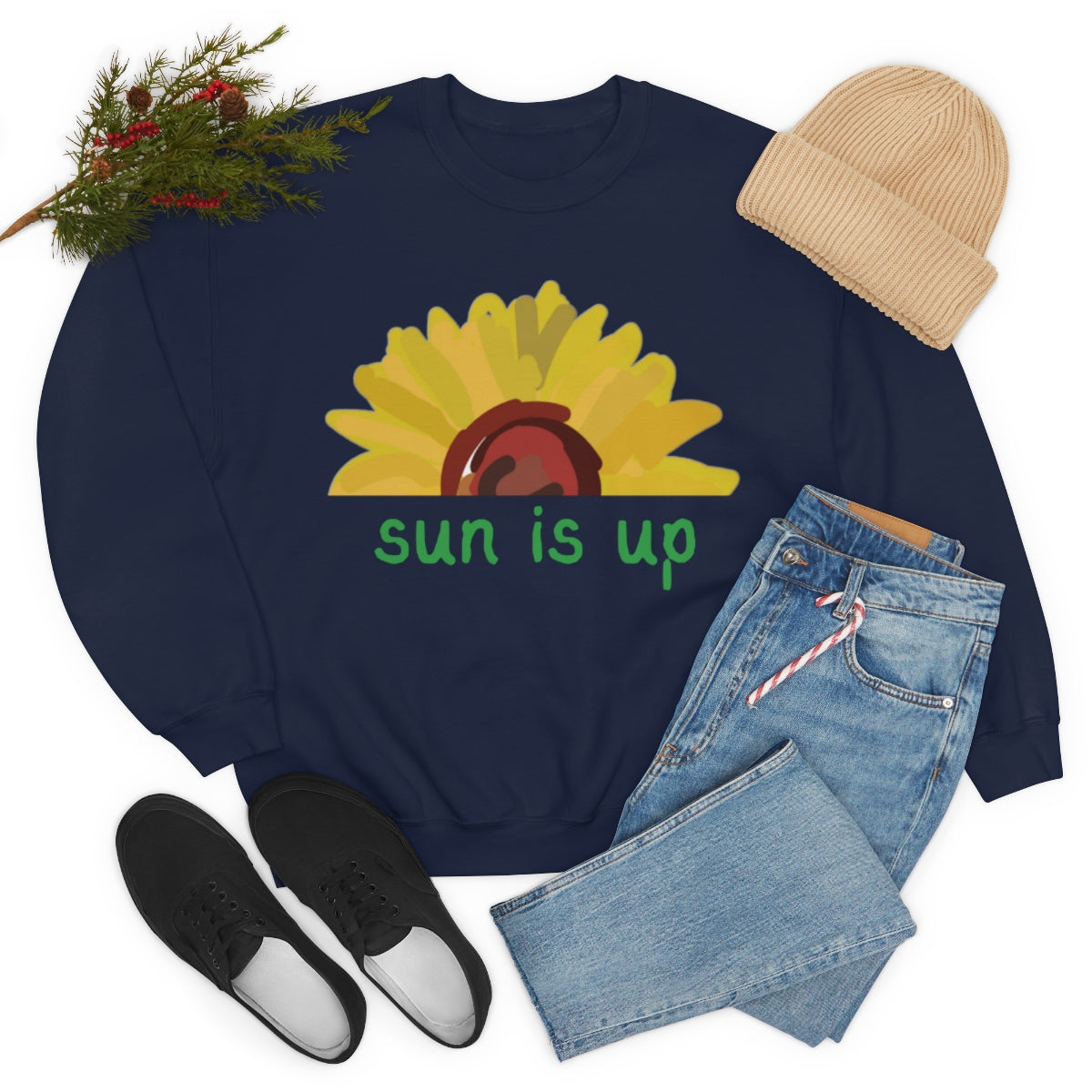 Sun Is Up. Unisex Heavy Blend Crewneck Sweatshirt.