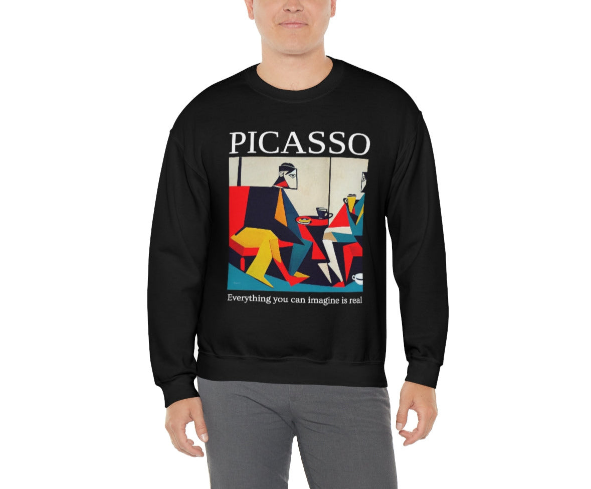Everything You Can Imagine Is Real - Original Art Inspired By Picasso artwork. Unisex Heavy Blend Crewneck Sweatshirt.